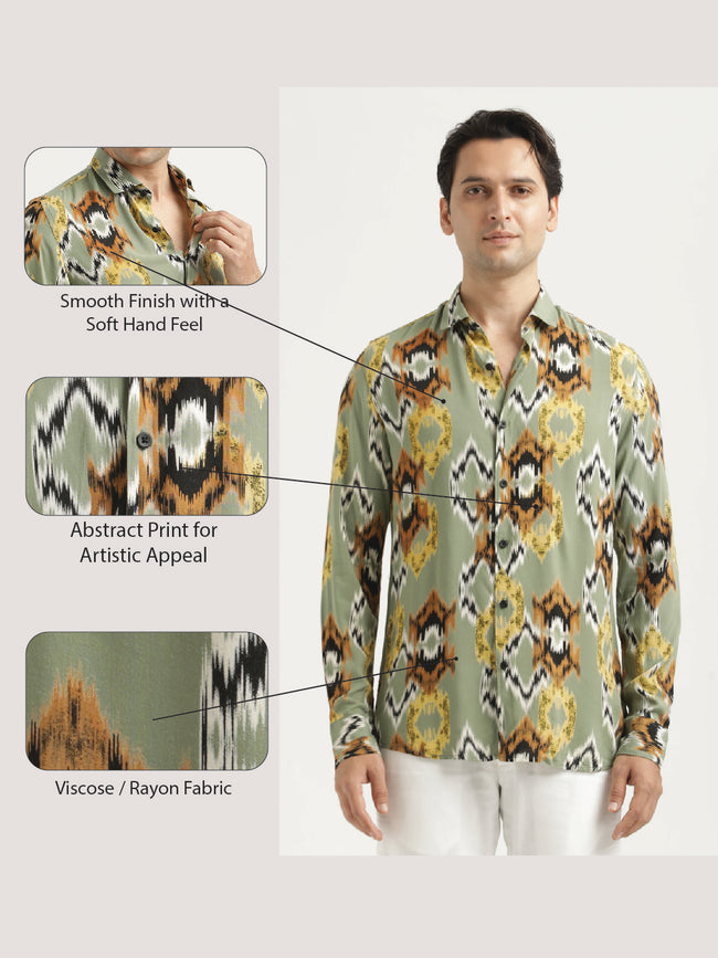 Men Printed Viscose Shirt
