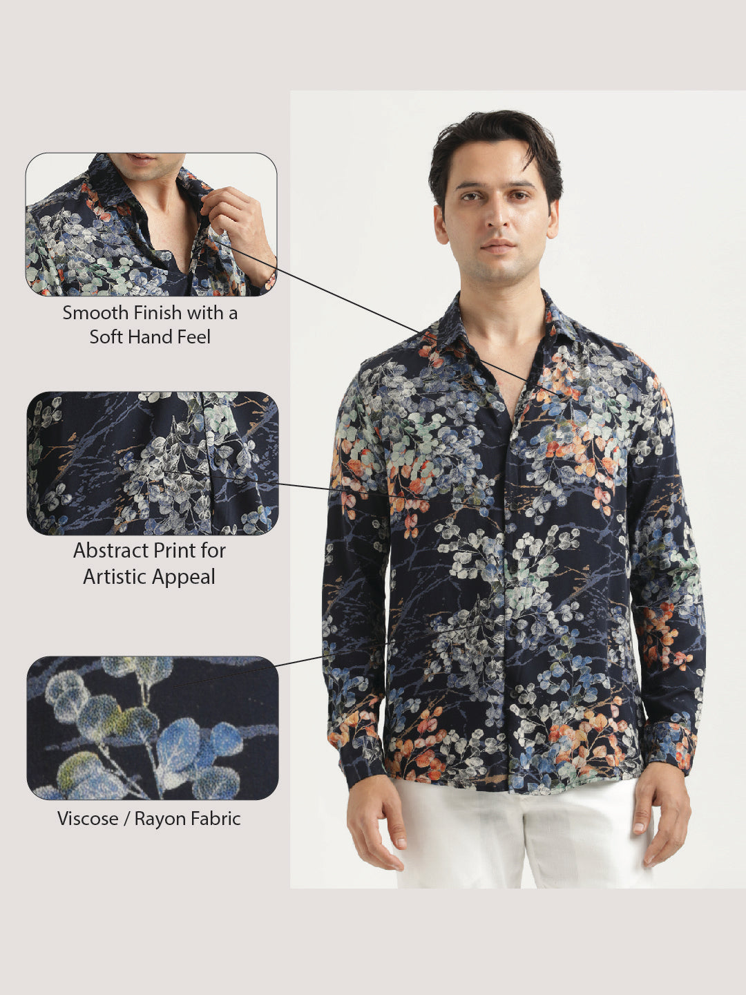 Men Printed Viscose Shirt