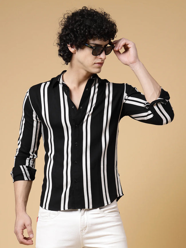 Men Onyx Striped Shirt
