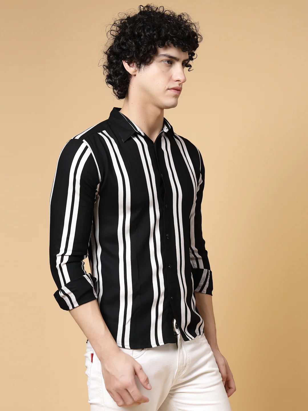 Men Onyx Striped Shirt