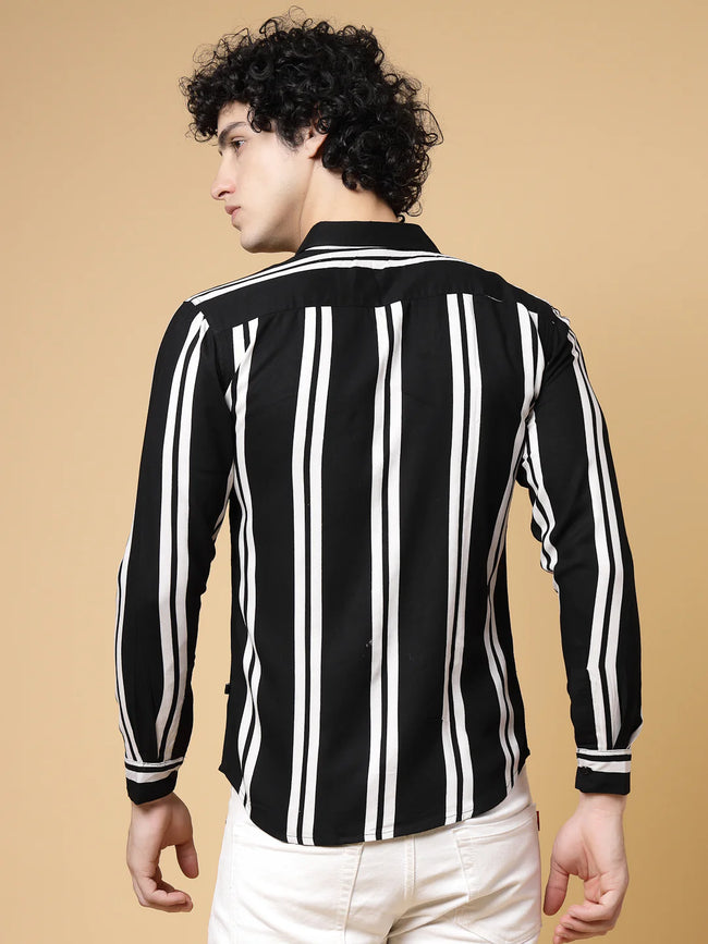 Men Onyx Striped Shirt