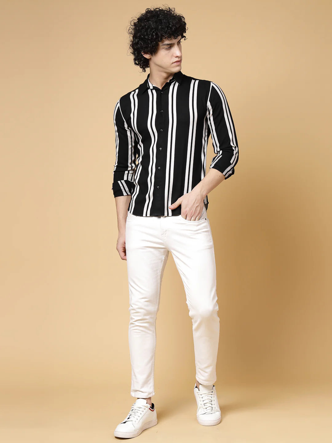 Men Onyx Striped Shirt