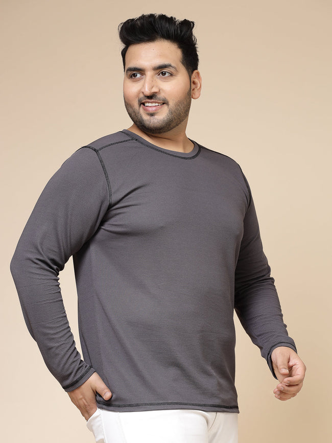 Men Contrast Stitch Corduroy T-Shirt