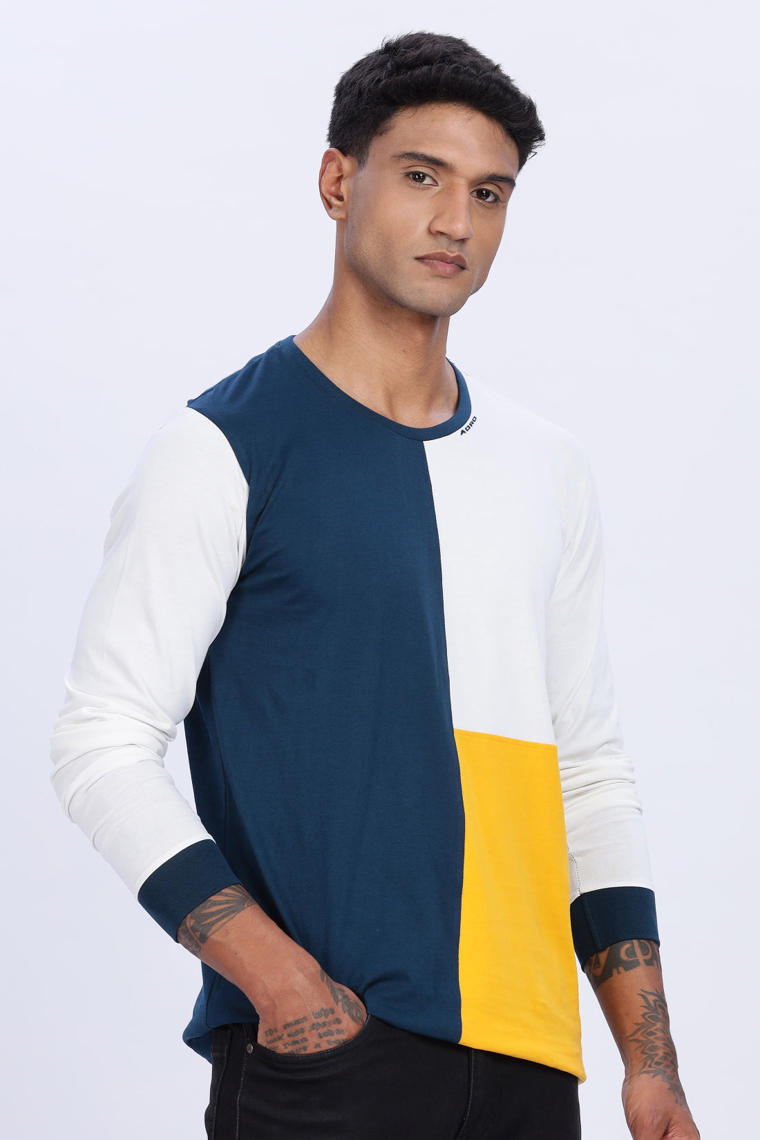 Men Multicolor Casual Trendy Full Sleeve Round Neck T-Shirt