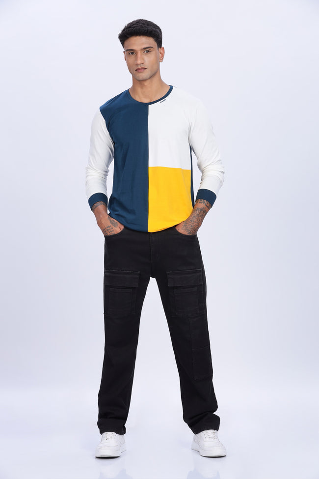 Men Multicolor Casual Trendy Full Sleeve Round Neck T-Shirt