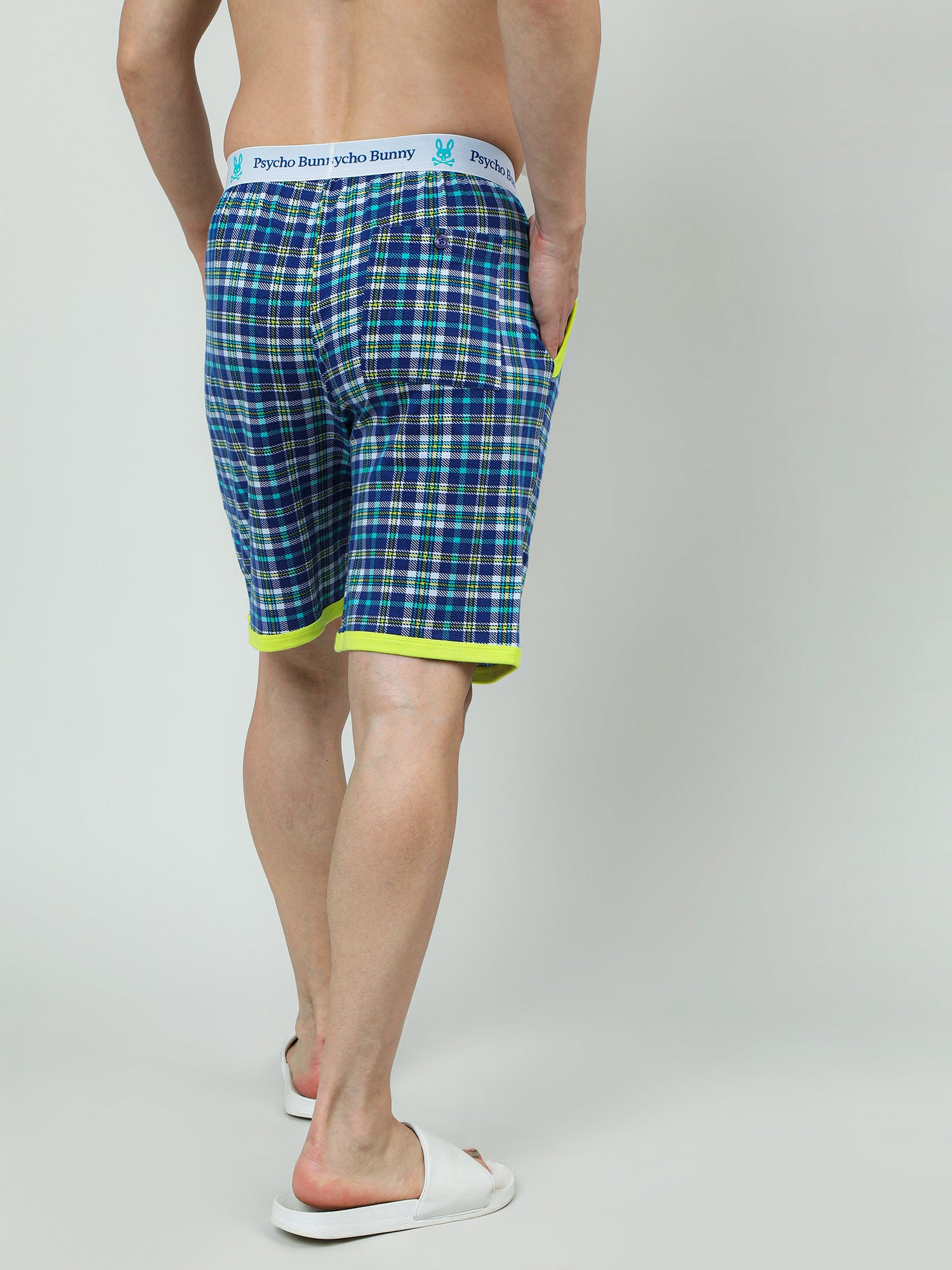Men Oversized Checkered Cotton Knee-Length Shorts