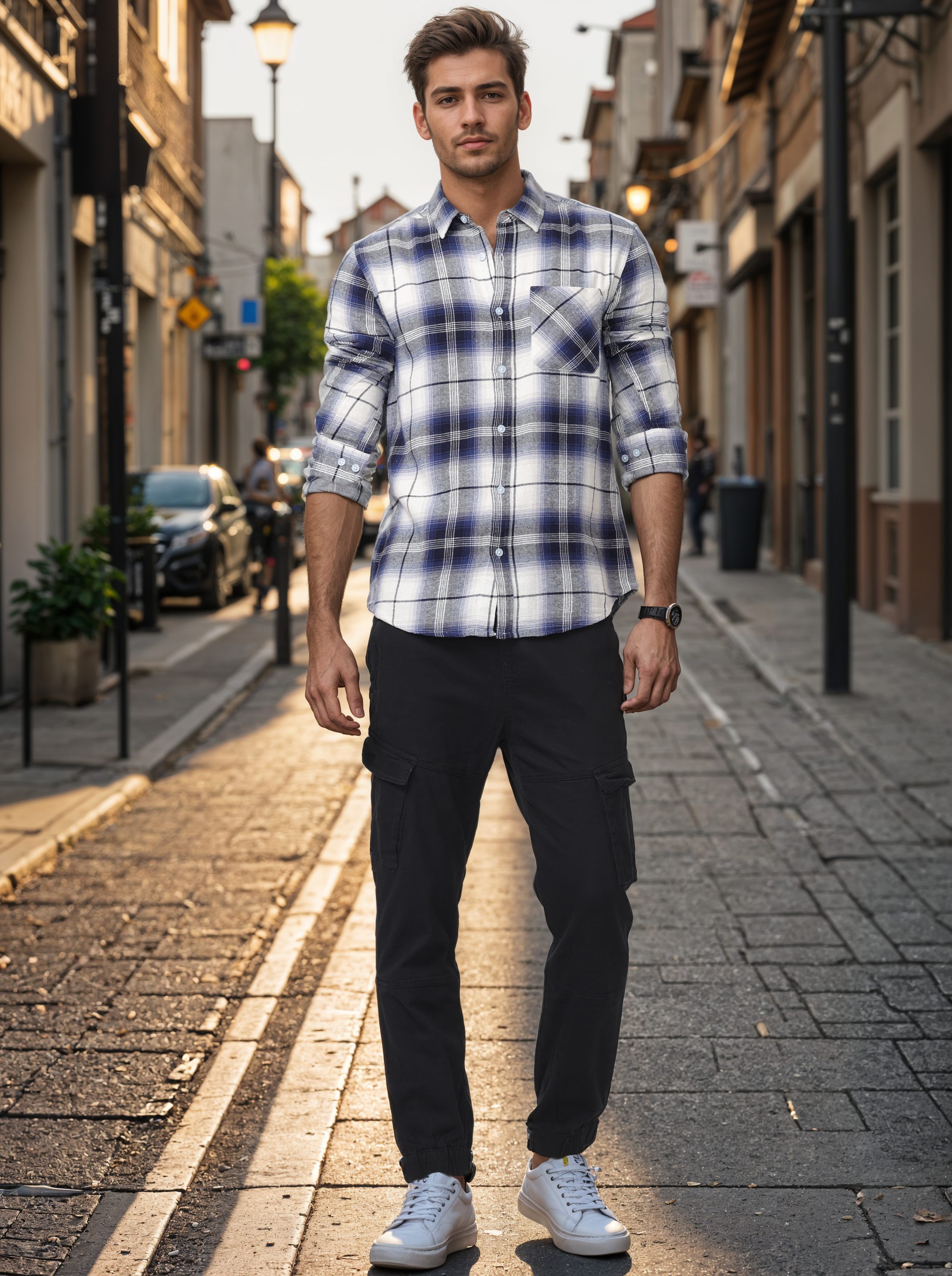 Men Black Comfort Fit Joggers