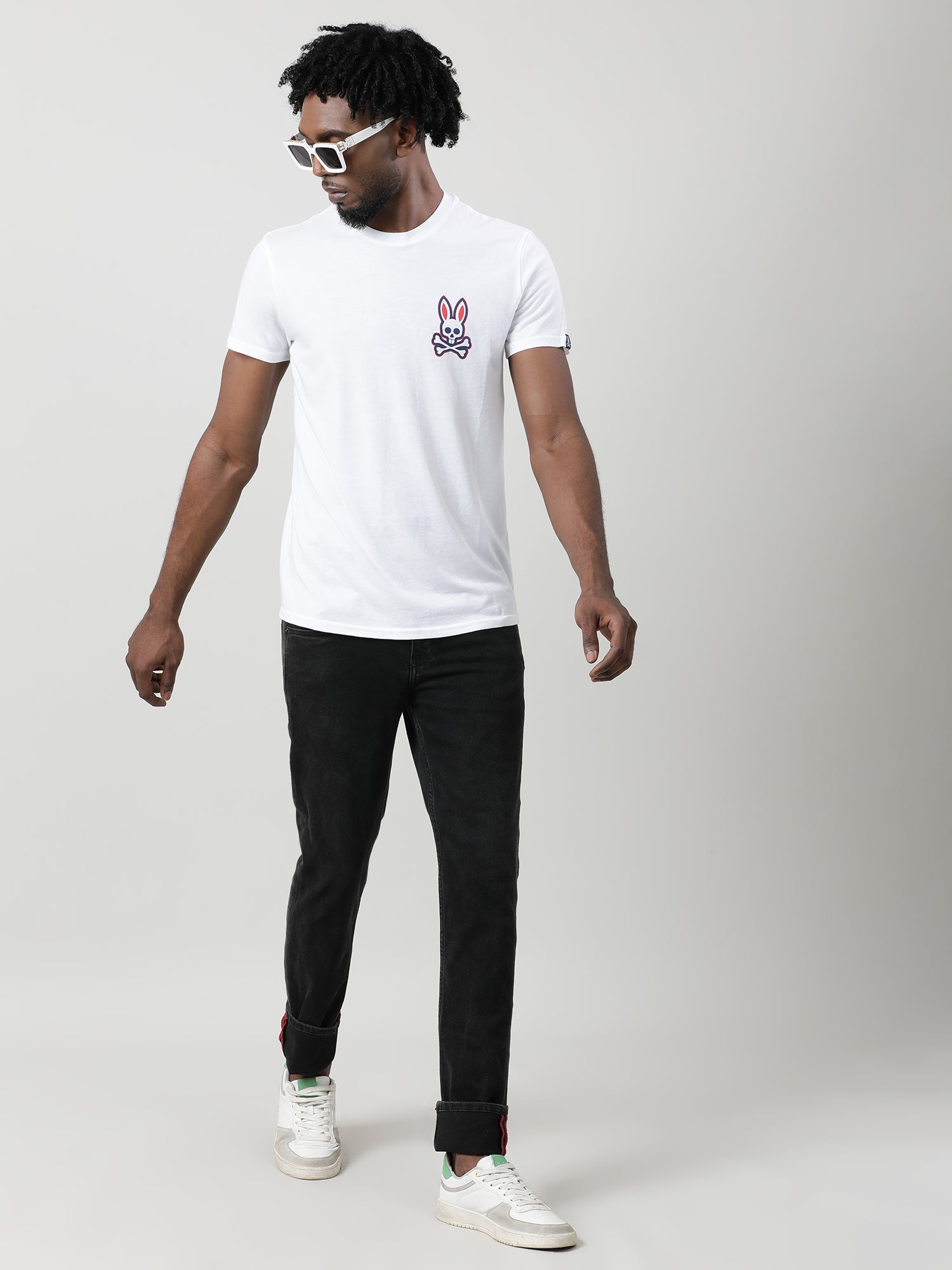 Men White Quick-Dry Relaxed Fit Cotton T-Shirt