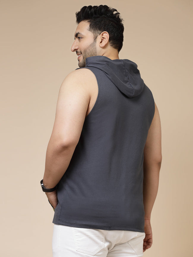 Men Cotton Fabric Canvas Typography Vest Tshirt