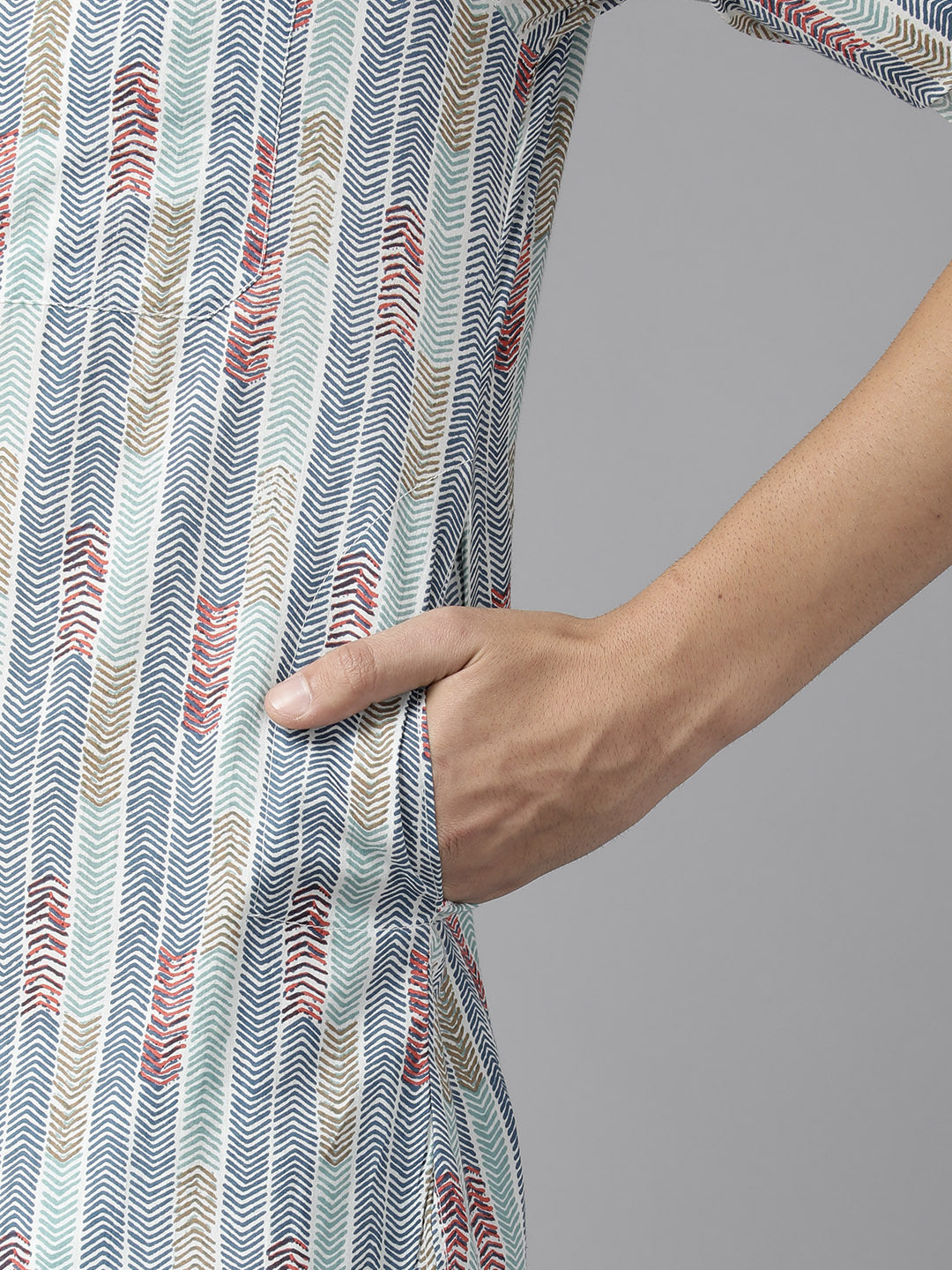 Men Multicolored Regular Pure Cotton Pathani Printed Men'S Kurta