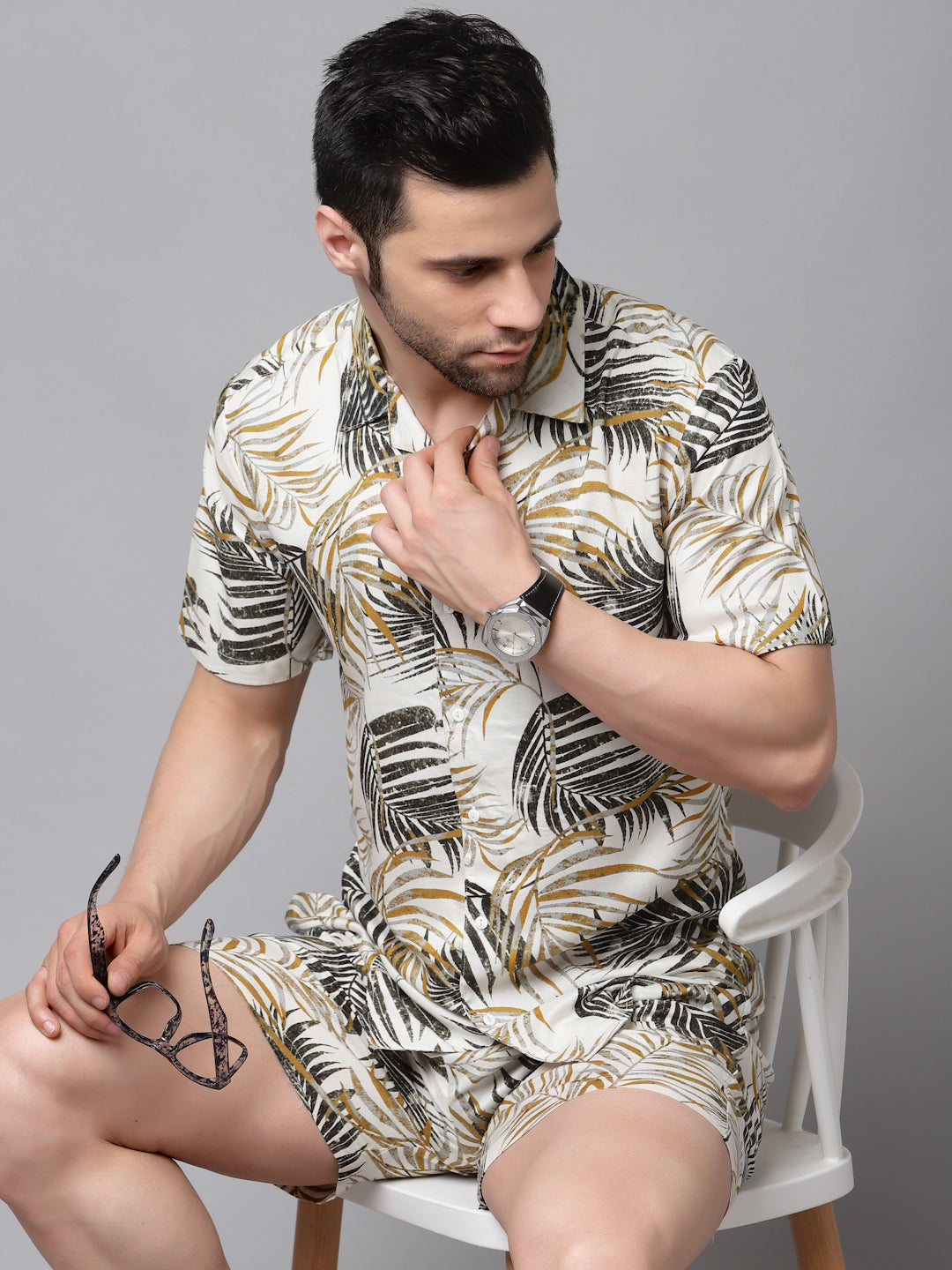 Men Printed Half Sleeve Co-ord Set