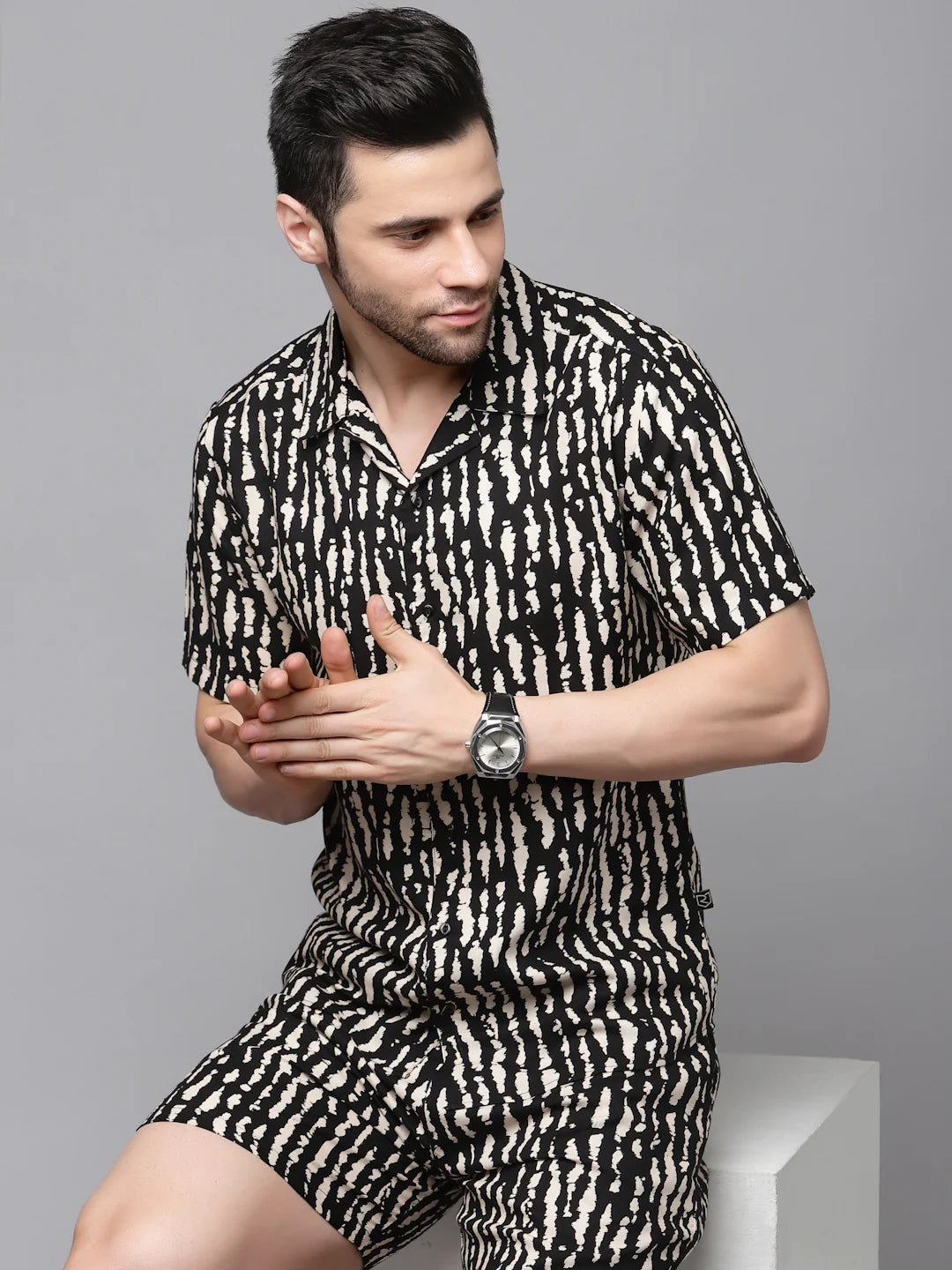 Men Printed Half Sleeve Co-ord Set