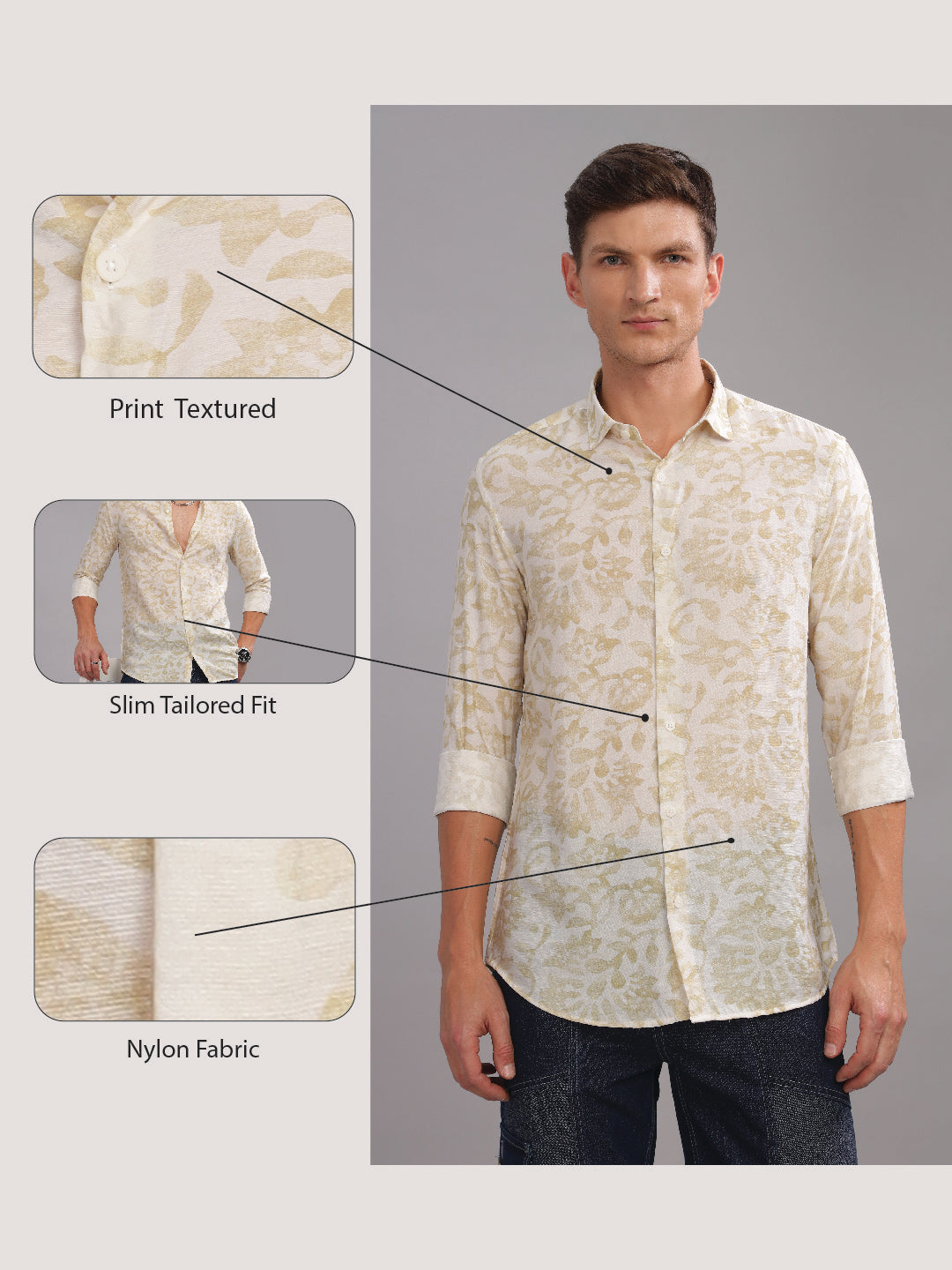 Men White Slim Fit Shirt