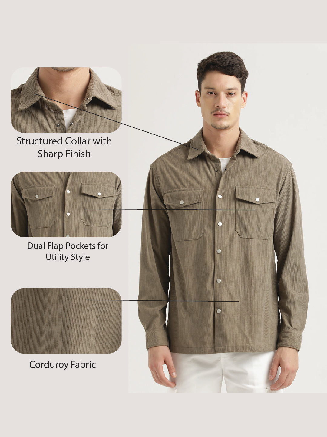 Men Corduroy Overshirt