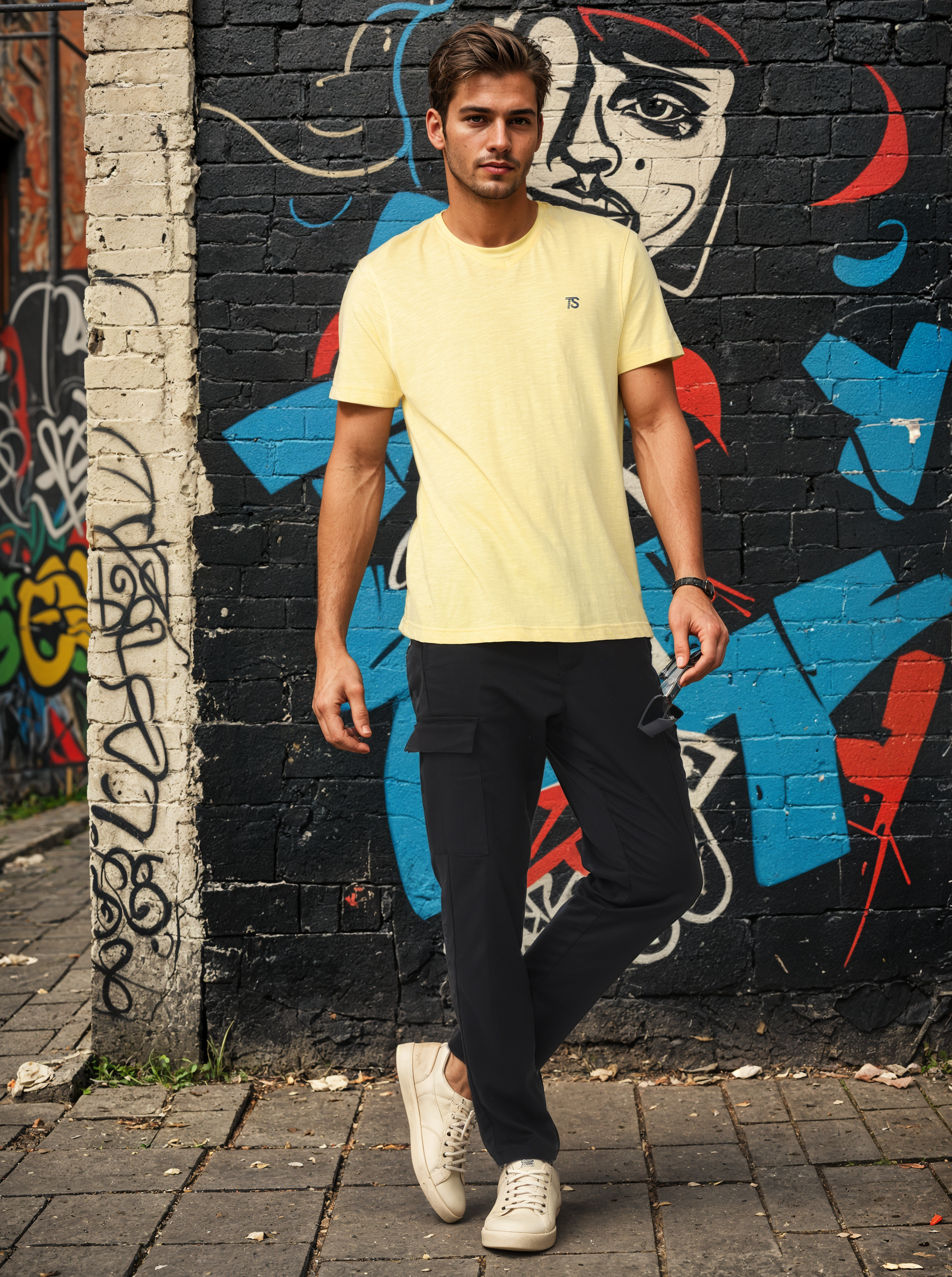 Men Black Regular Fit Cargo Pants