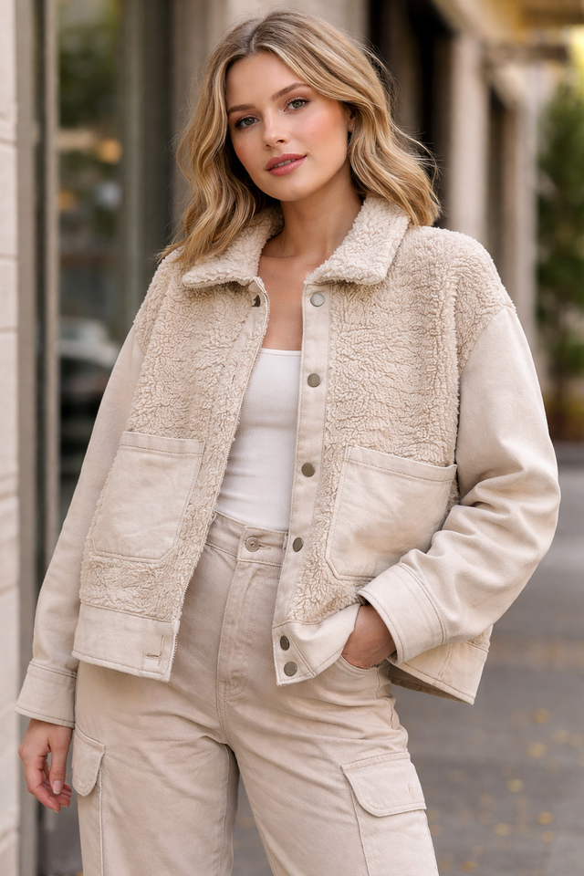 Women Cream Casual Jacket