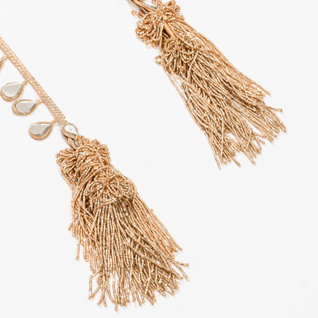 Gold Mirror Parandi with Tassel