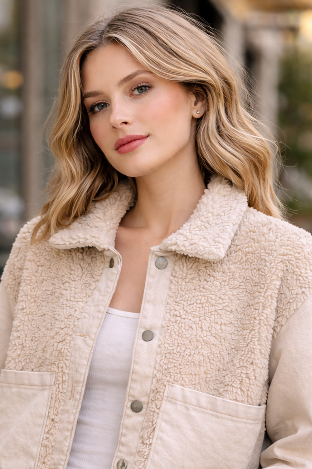 Women Cream Casual Jacket