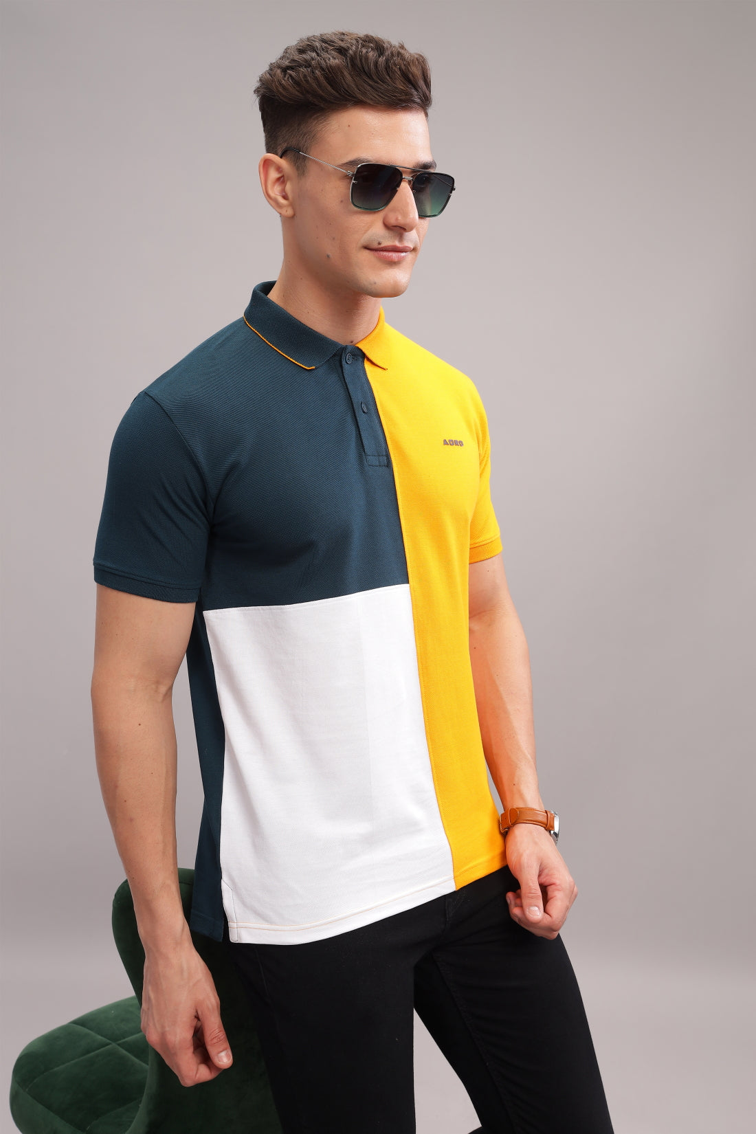 Men Mustard Regular Fit Polo T-Shirt