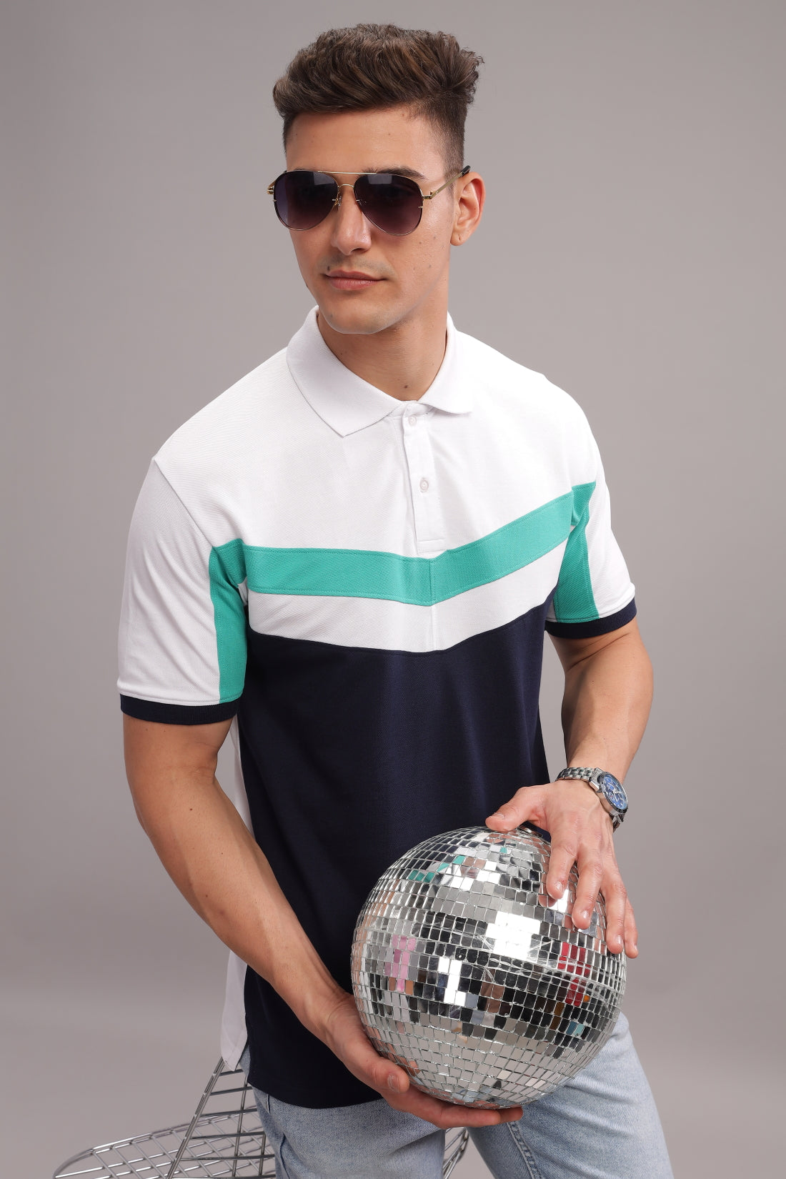 Men Multi Color Regular Fit Polo T-Shirt