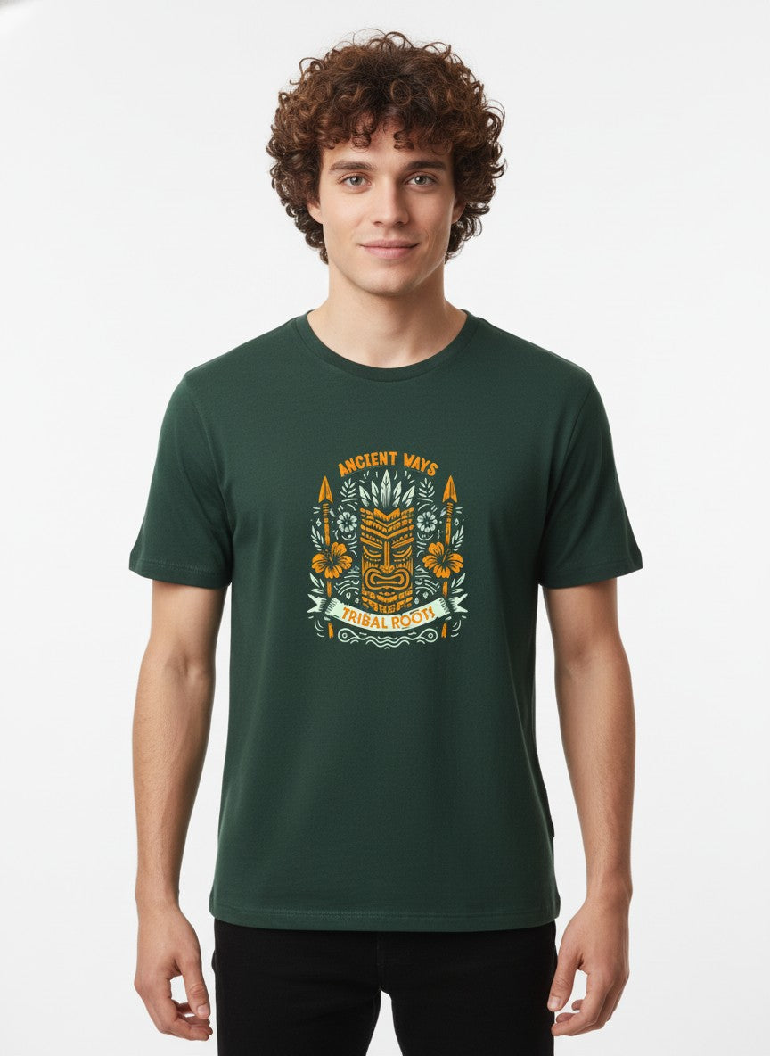 Men Cotton Tribal T-Shirt