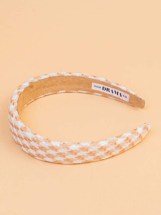 Women Brown Puff Hair Band With Heart Charm