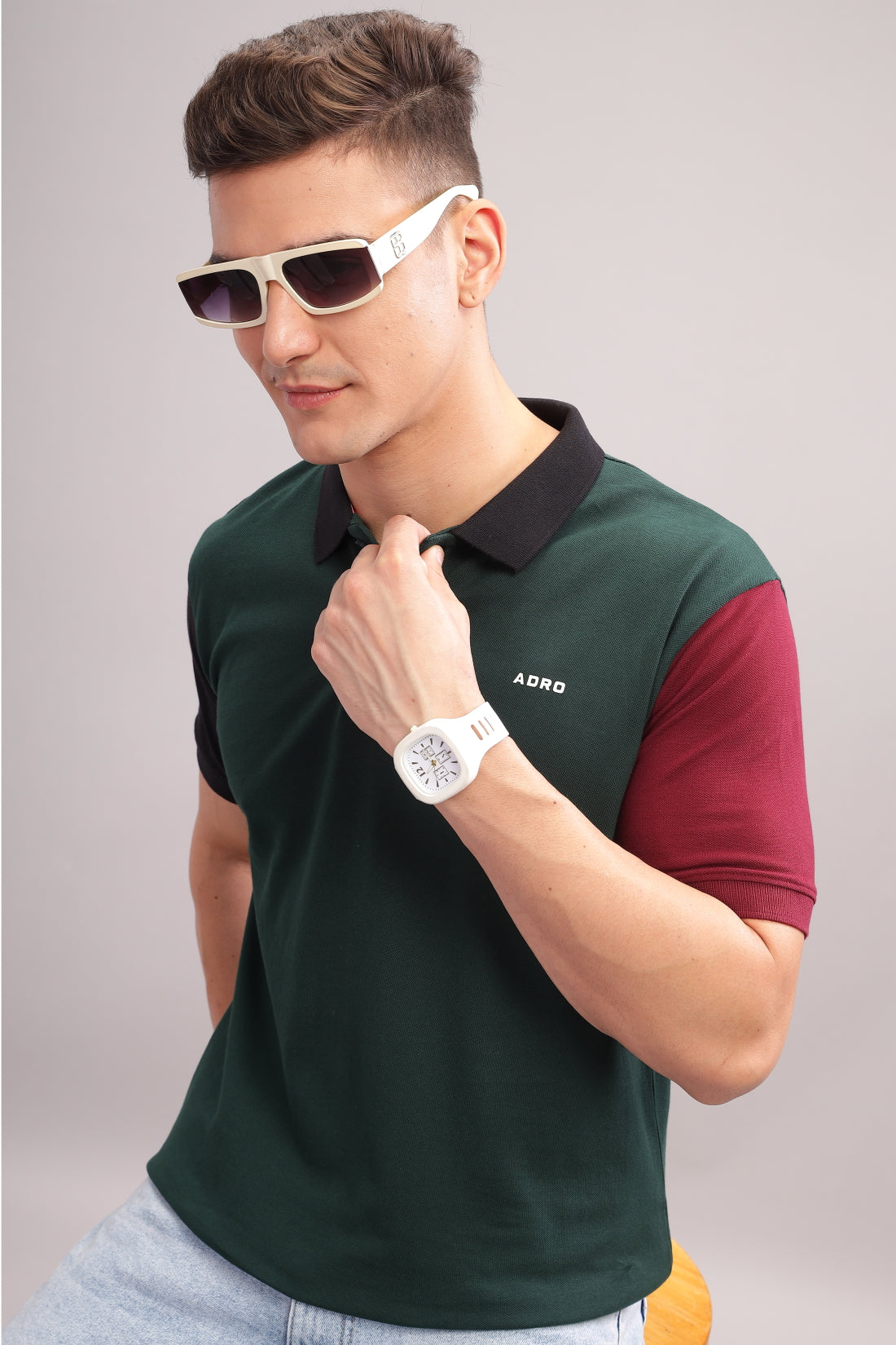 Men Green Regular Fit Polo T-Shirt