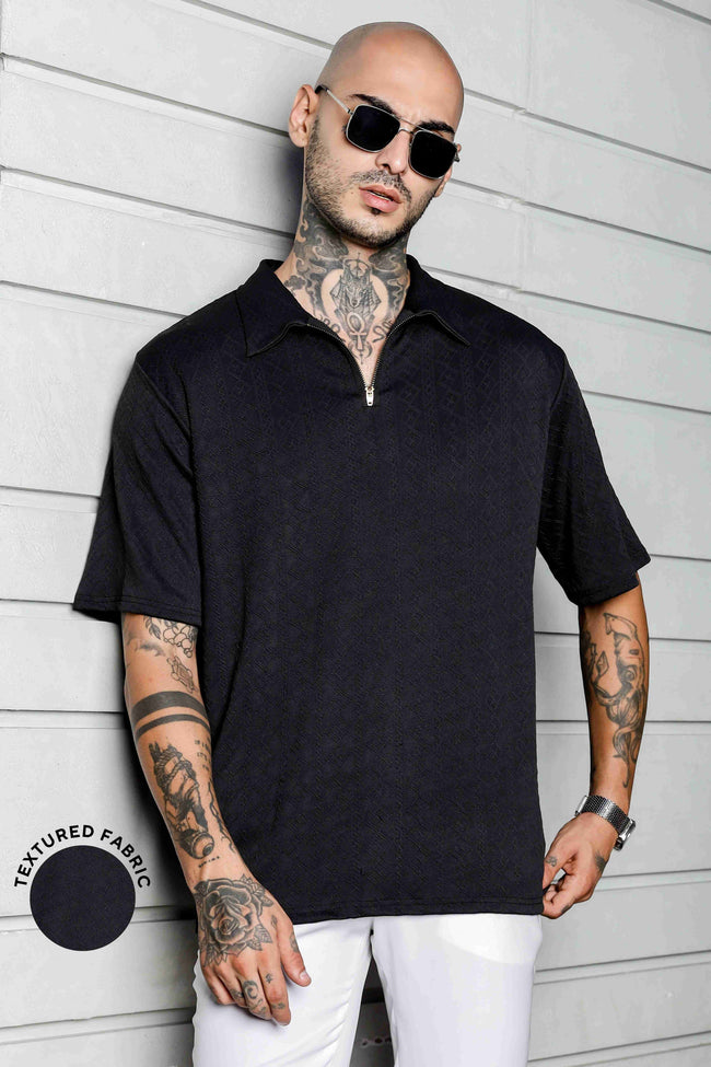 Unisex Black Polo T-shirt