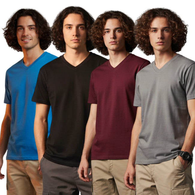 Men Cotton V-Neck T-Shirt Pack of 4