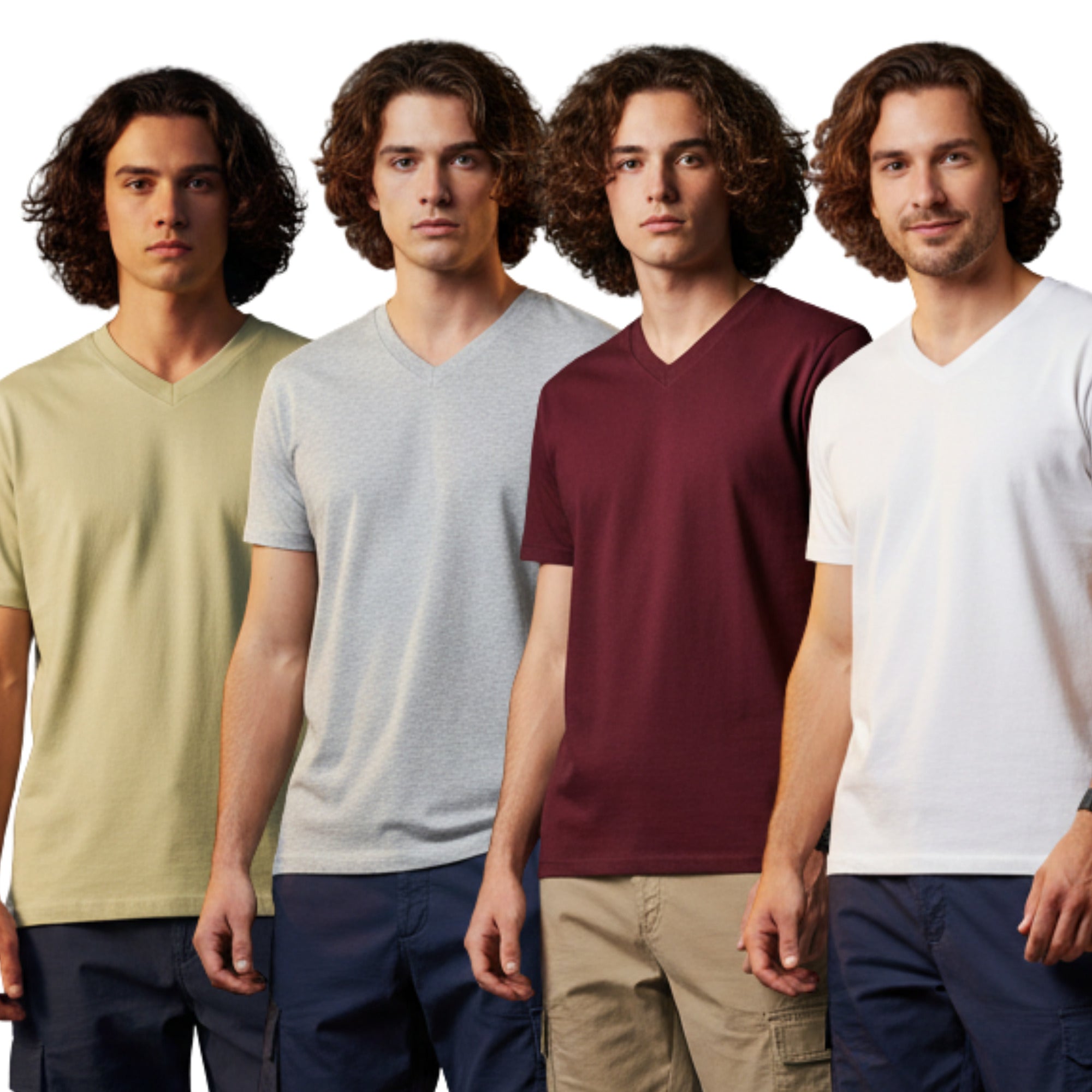 Men Cotton V-Neck T-Shirt Pack of 4