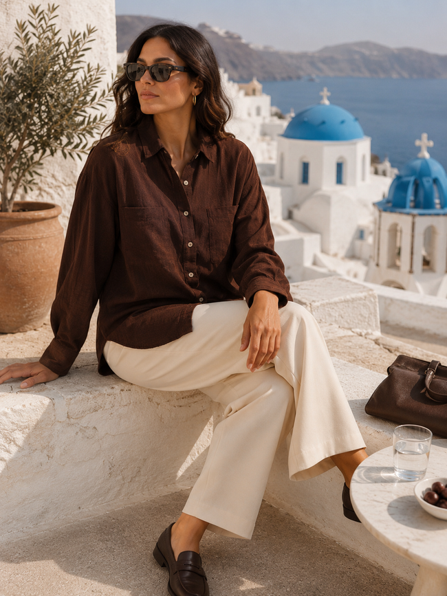Women Brown Classic Shirt