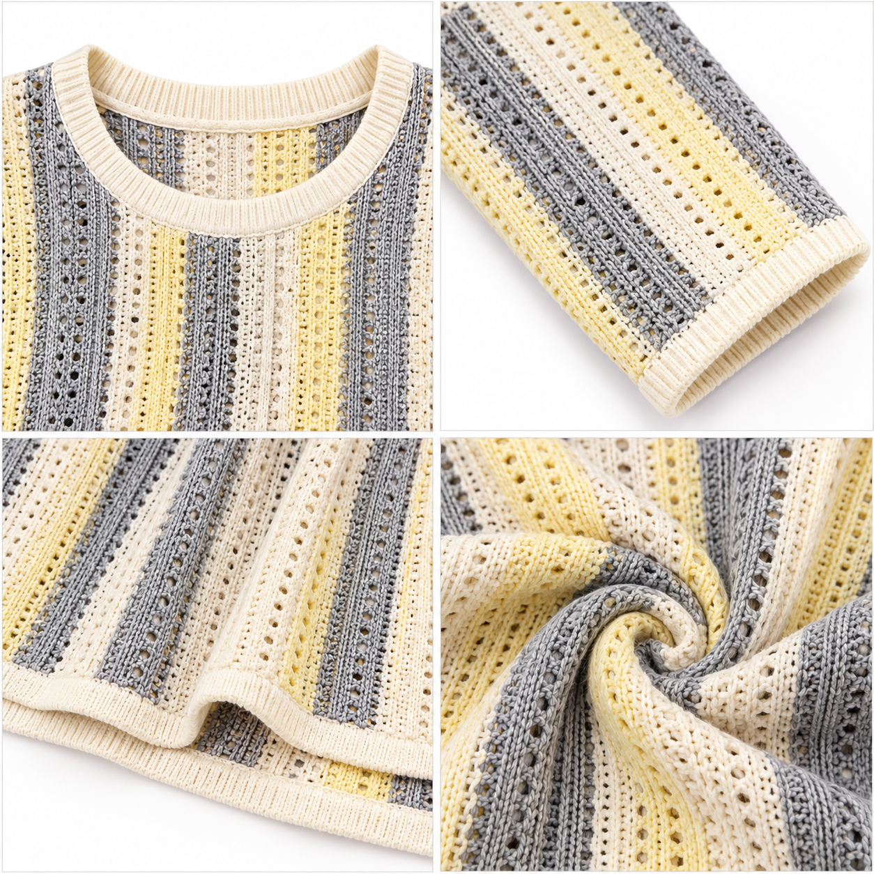 Women Cream Acrylic Knitted Sweater
