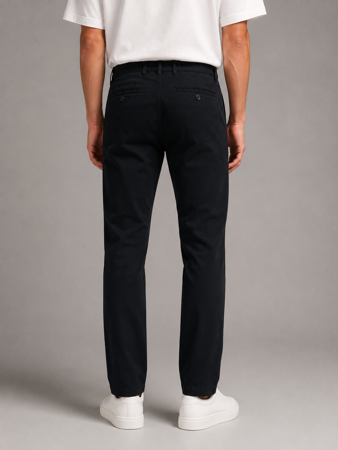 Men Black Tailored Stretchable Chinos