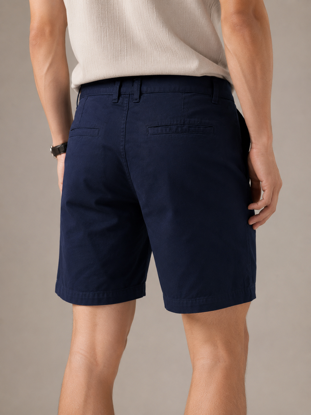 Men Navy Tailored Chino Shorts