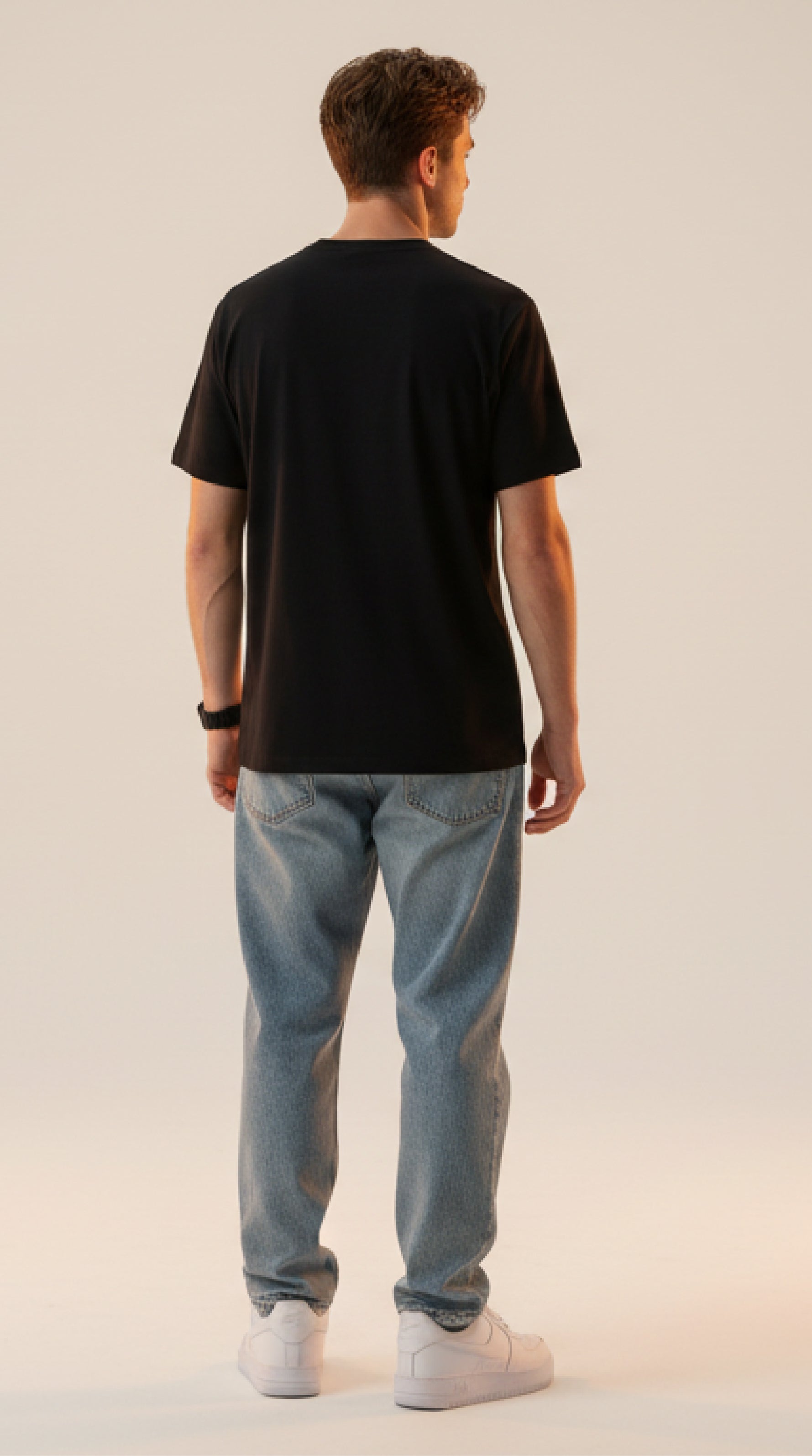 Men Printed Black Cotton Tshirt