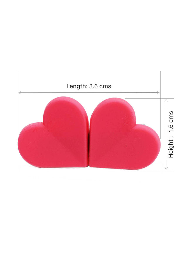 Women Pink Heart Pins Set Of 5