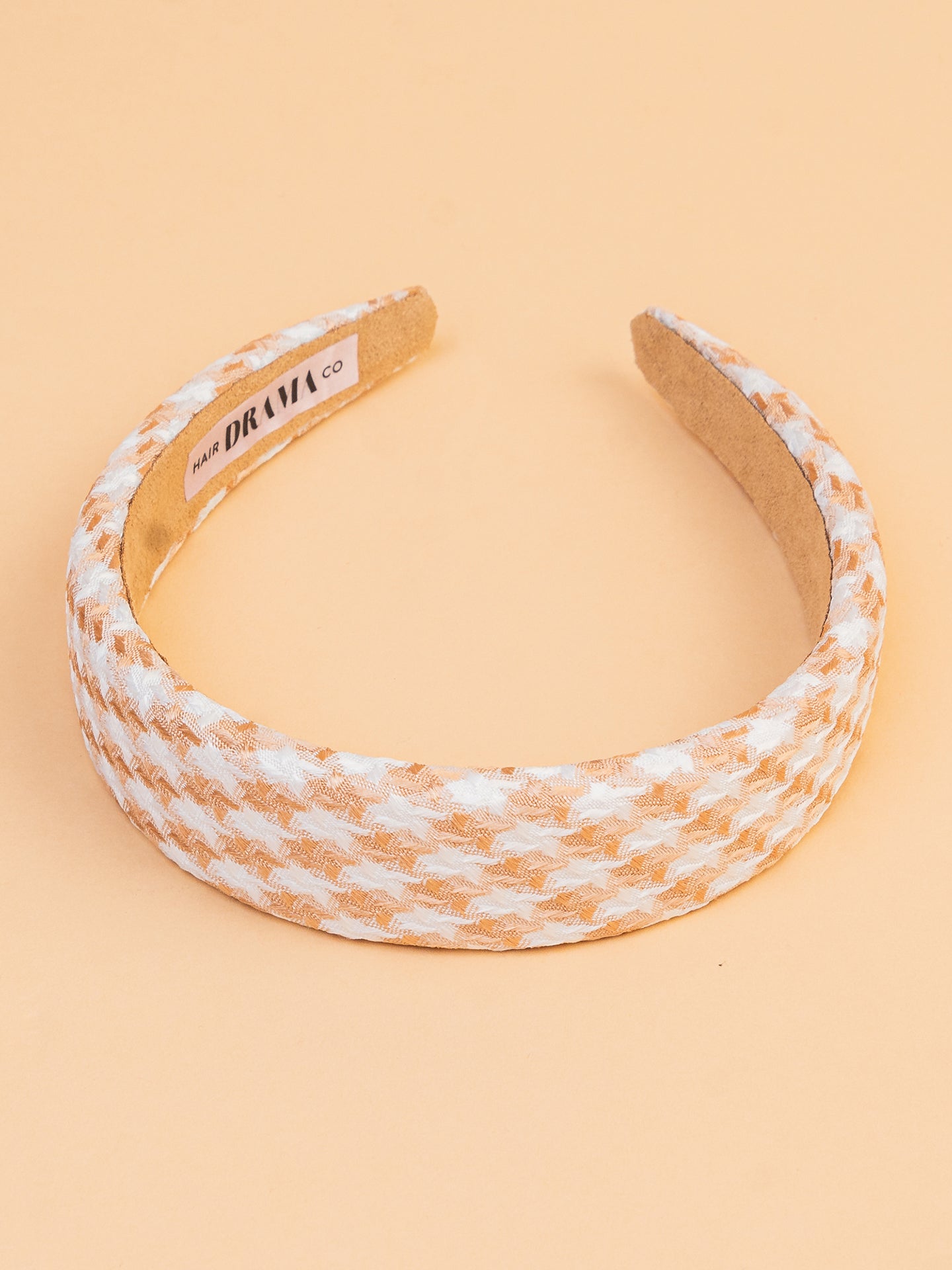 Women Brown Puff Hair Band With Heart Charm