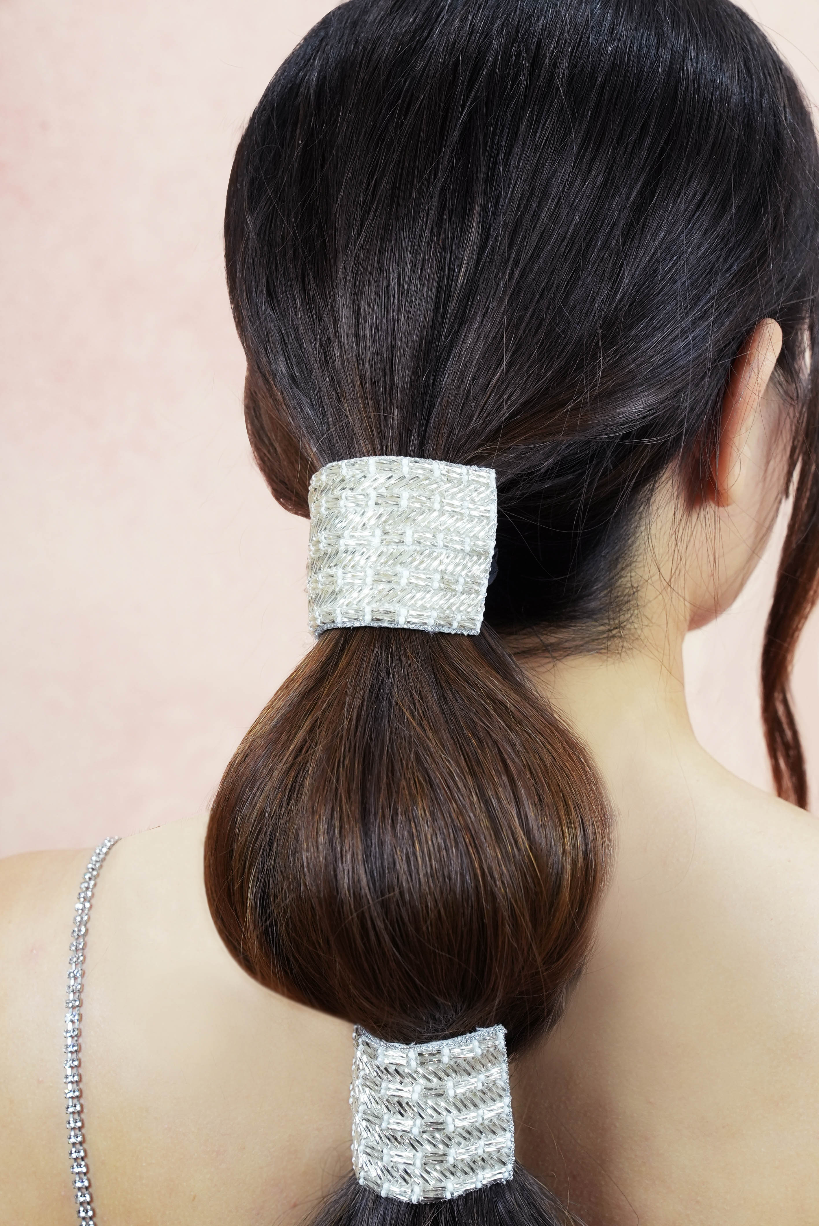 Silver Embellished Ponytail Holder