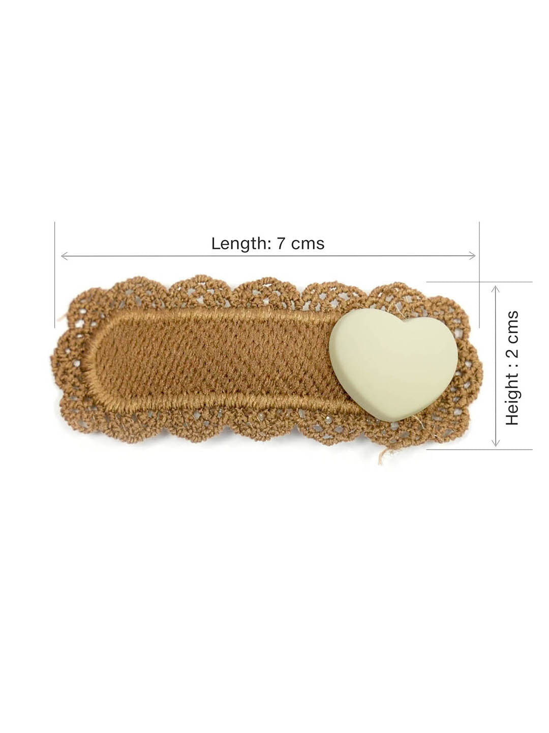 Women Brown Heart Pins Set Of 2