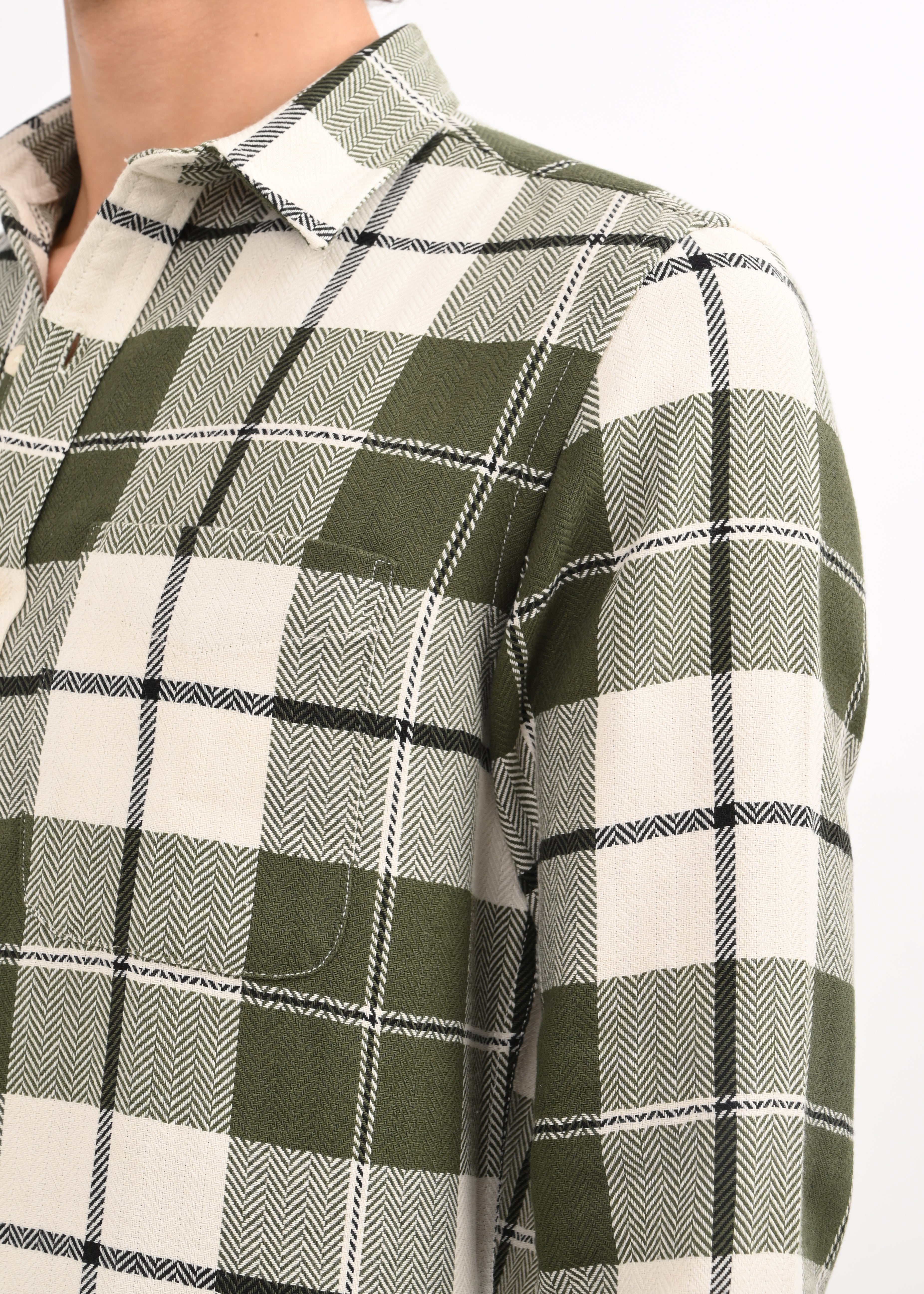 Men Green Checked Shirt