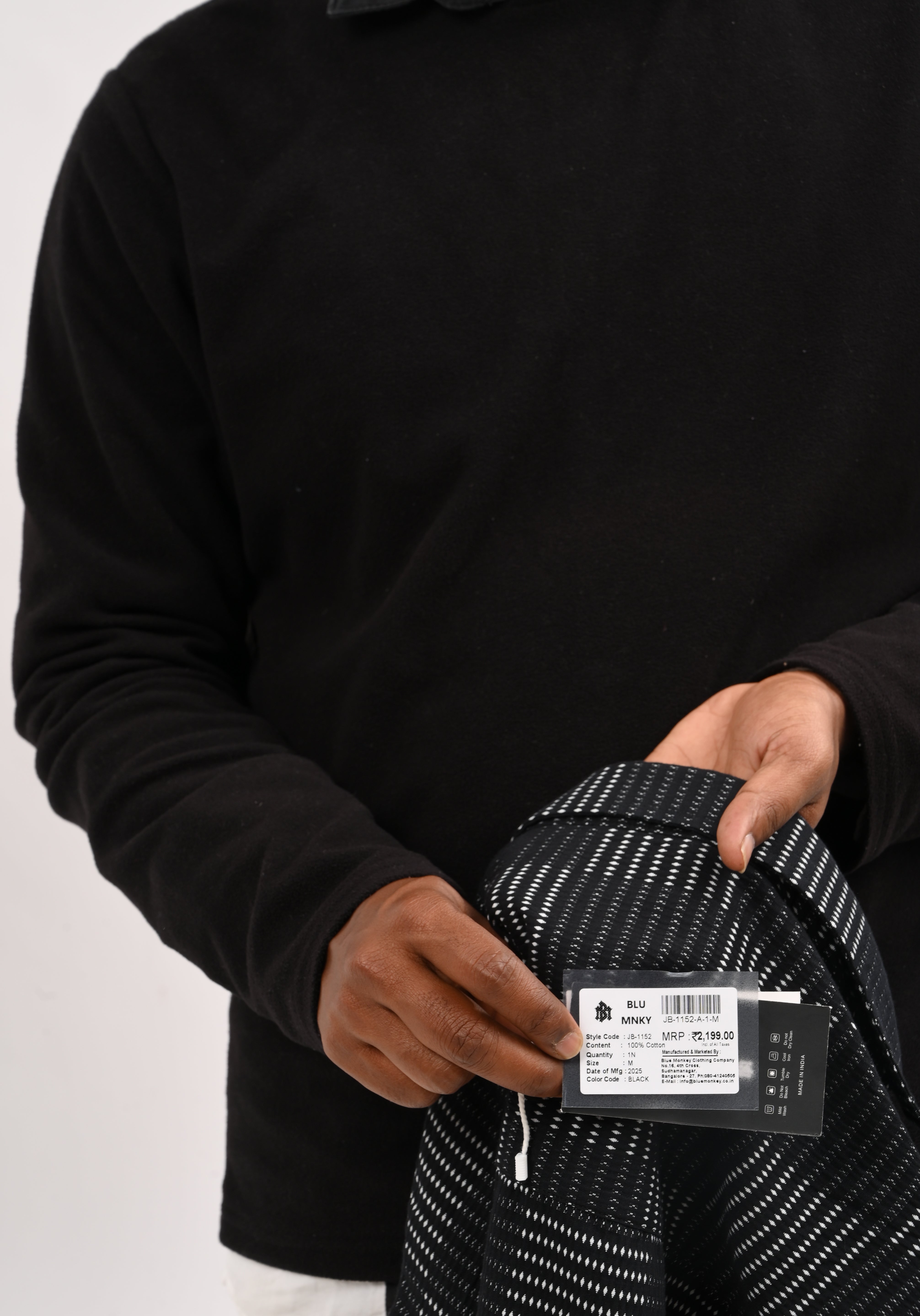 Men Black Self Jacquard Shirt