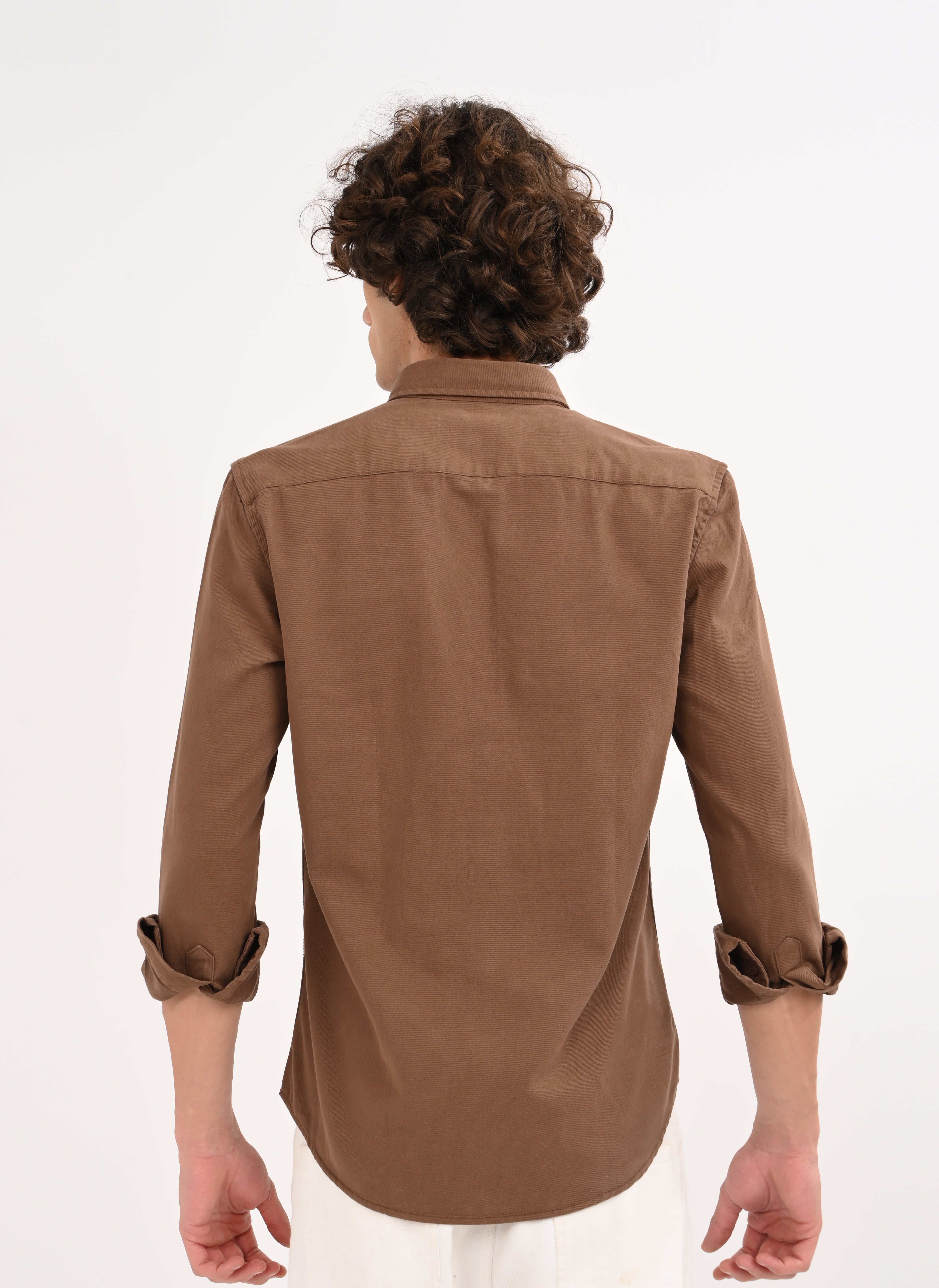 Men Brown Solid Shirt