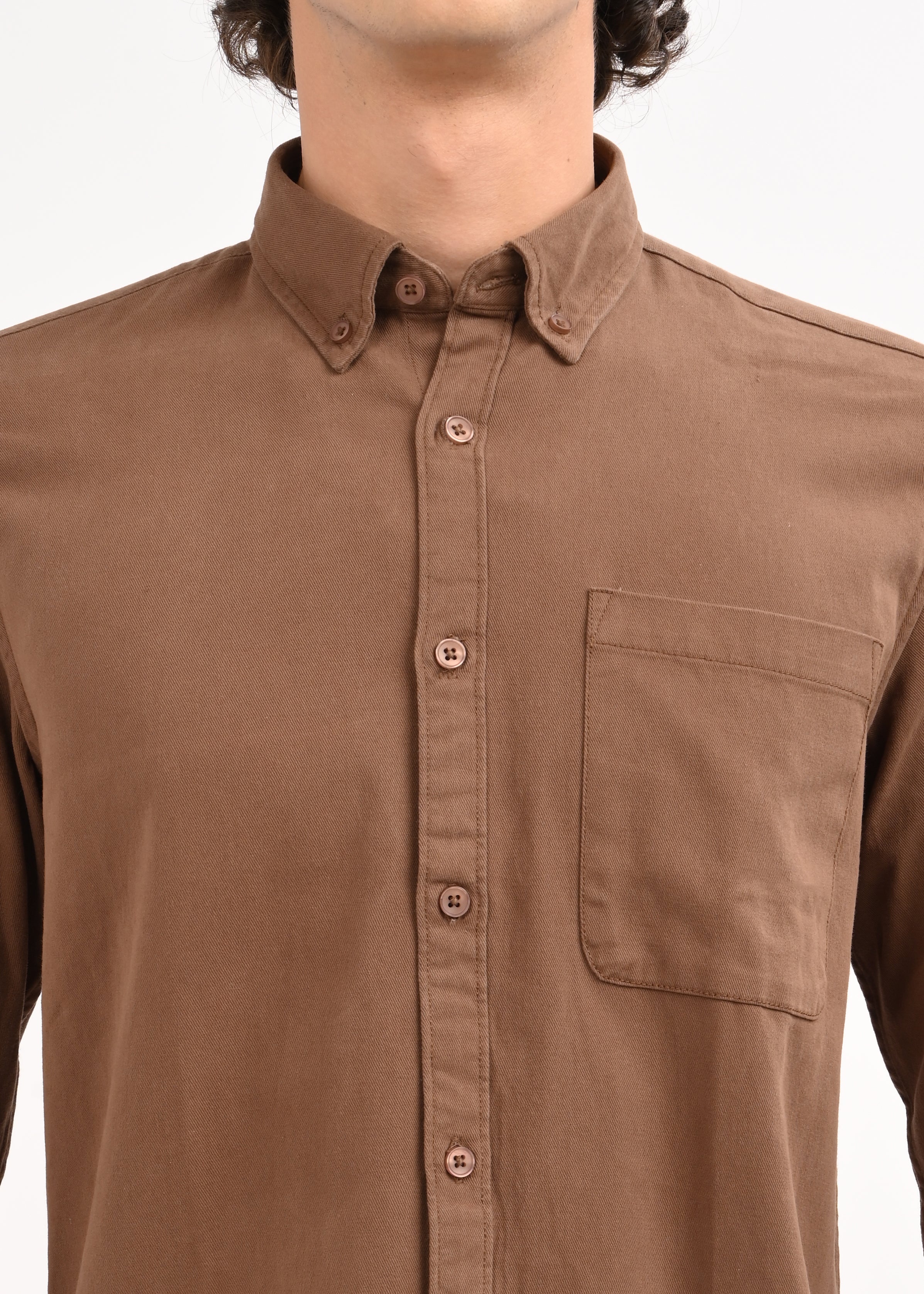 Men Brown Solid Shirt