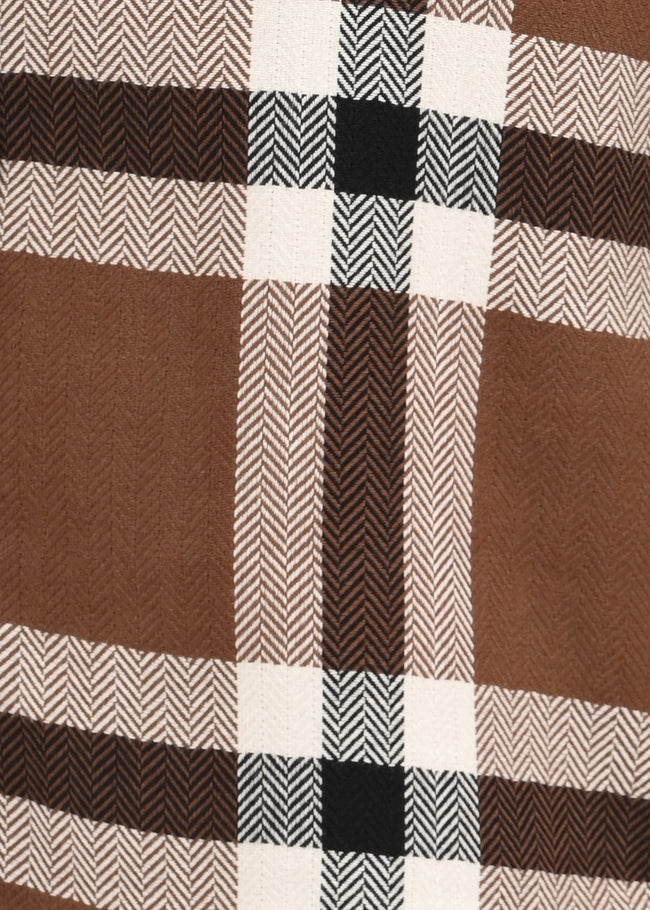 Men Brown Check Shirt