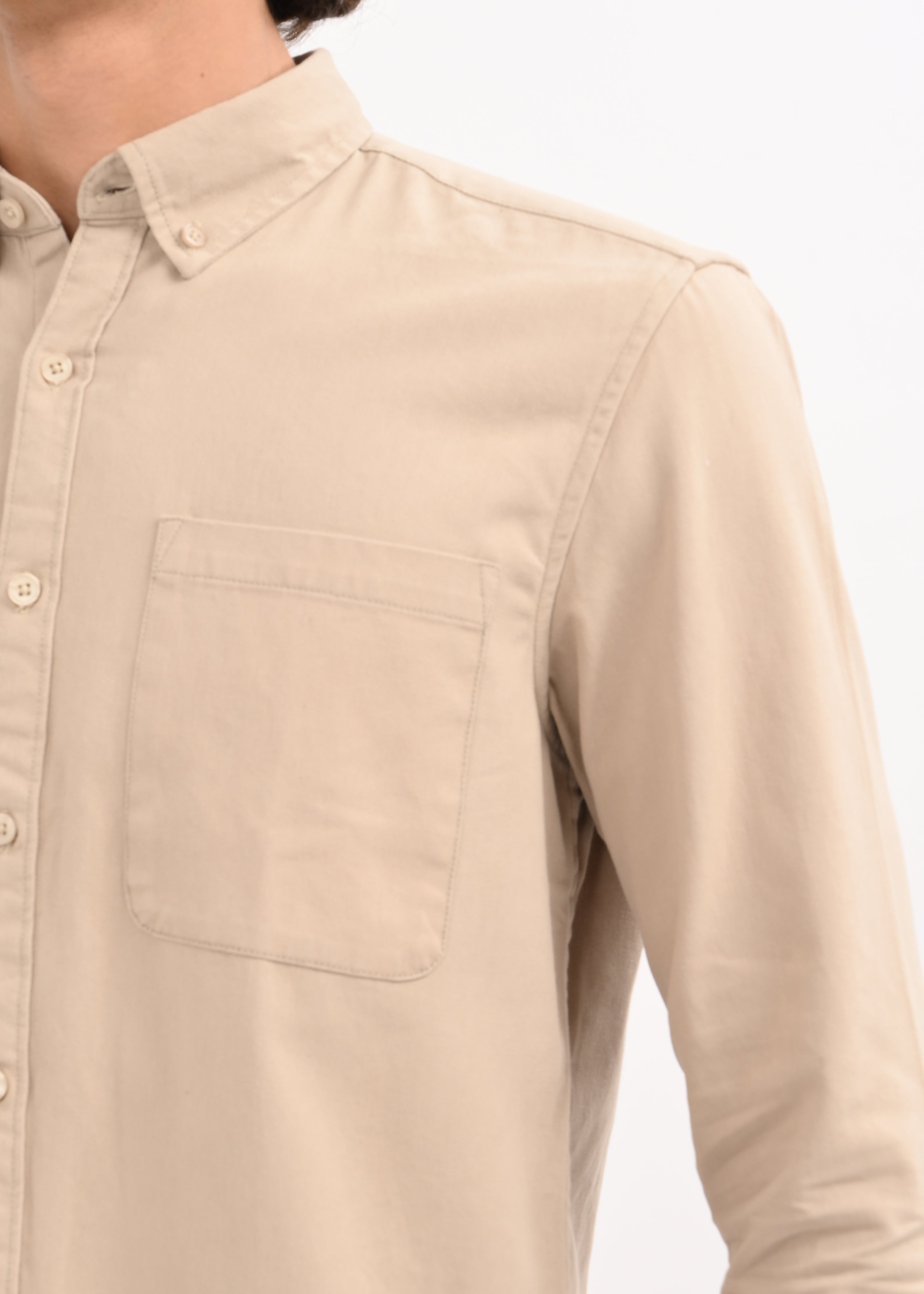 Men Beige Solid Shirt