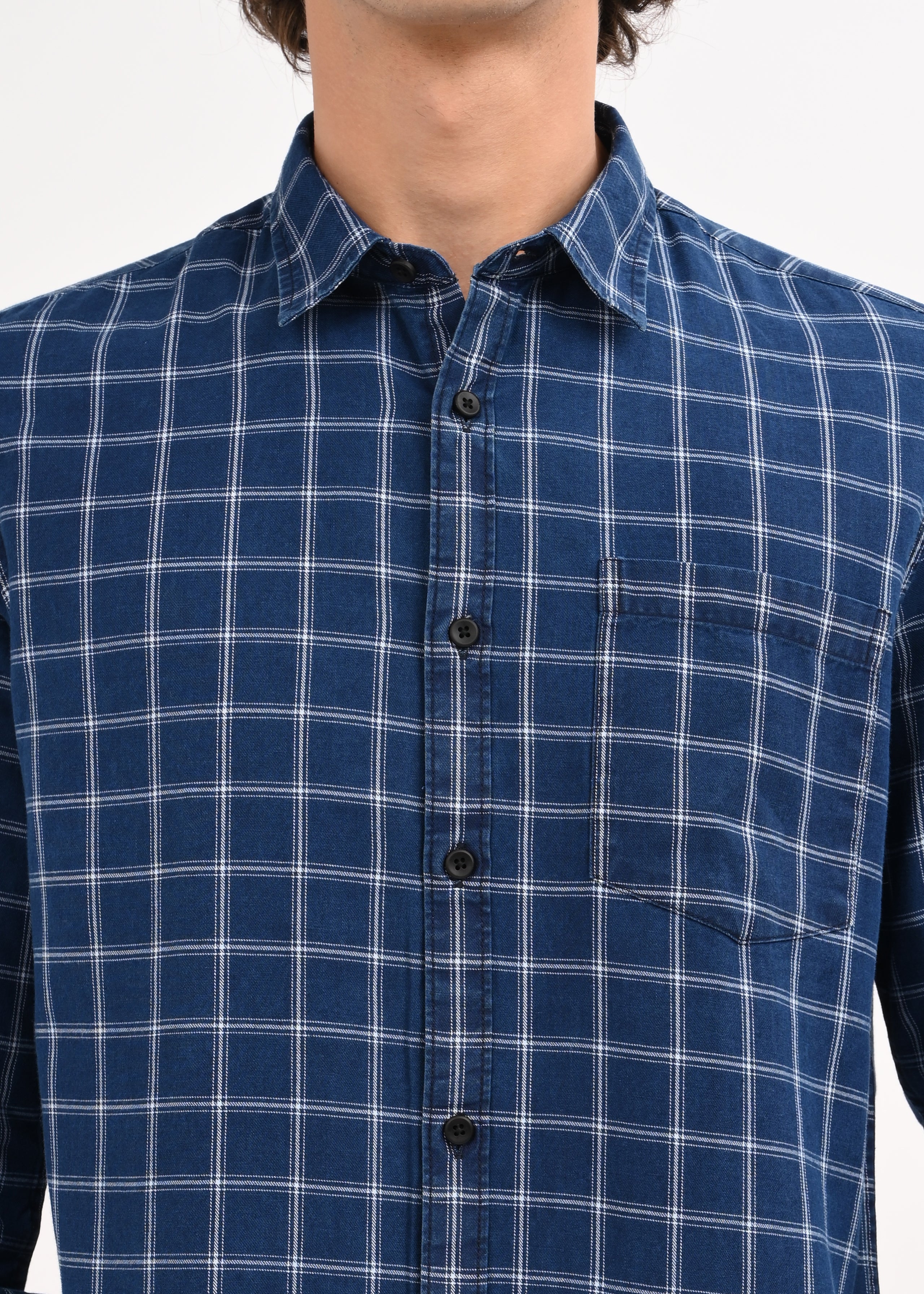 Men Navy Blue Shirt
