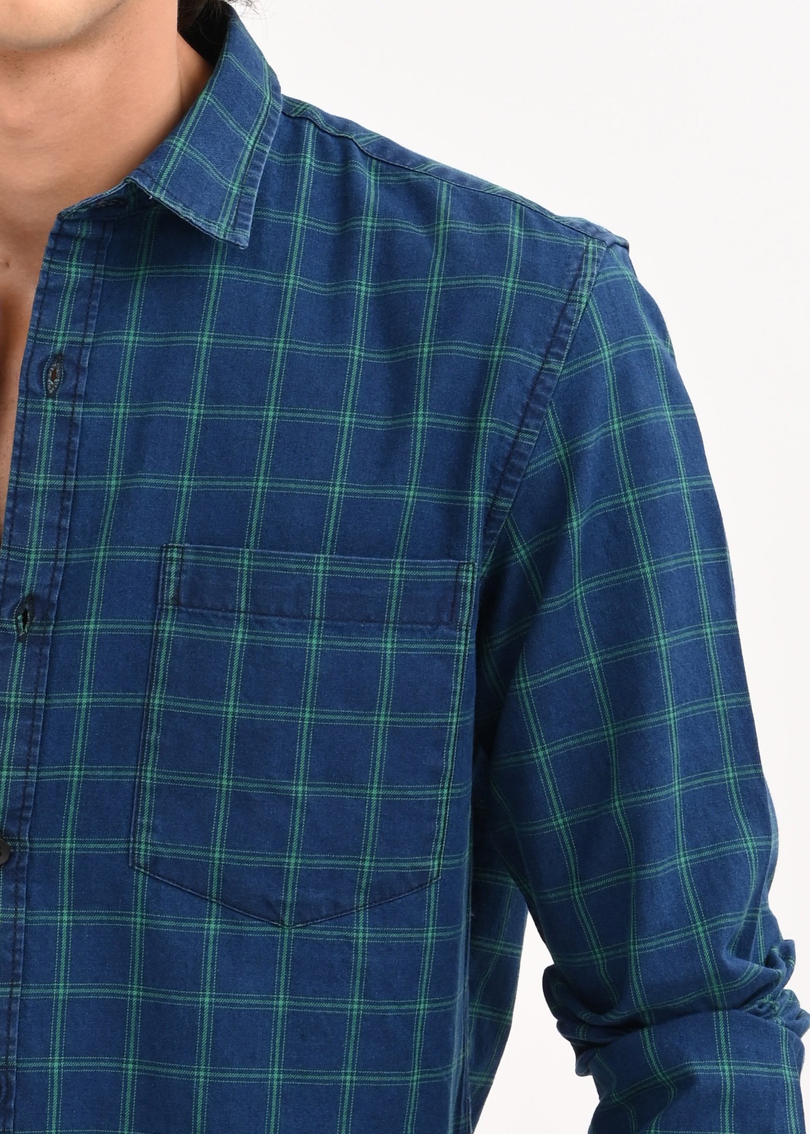 Men Navy Blue Shirt
