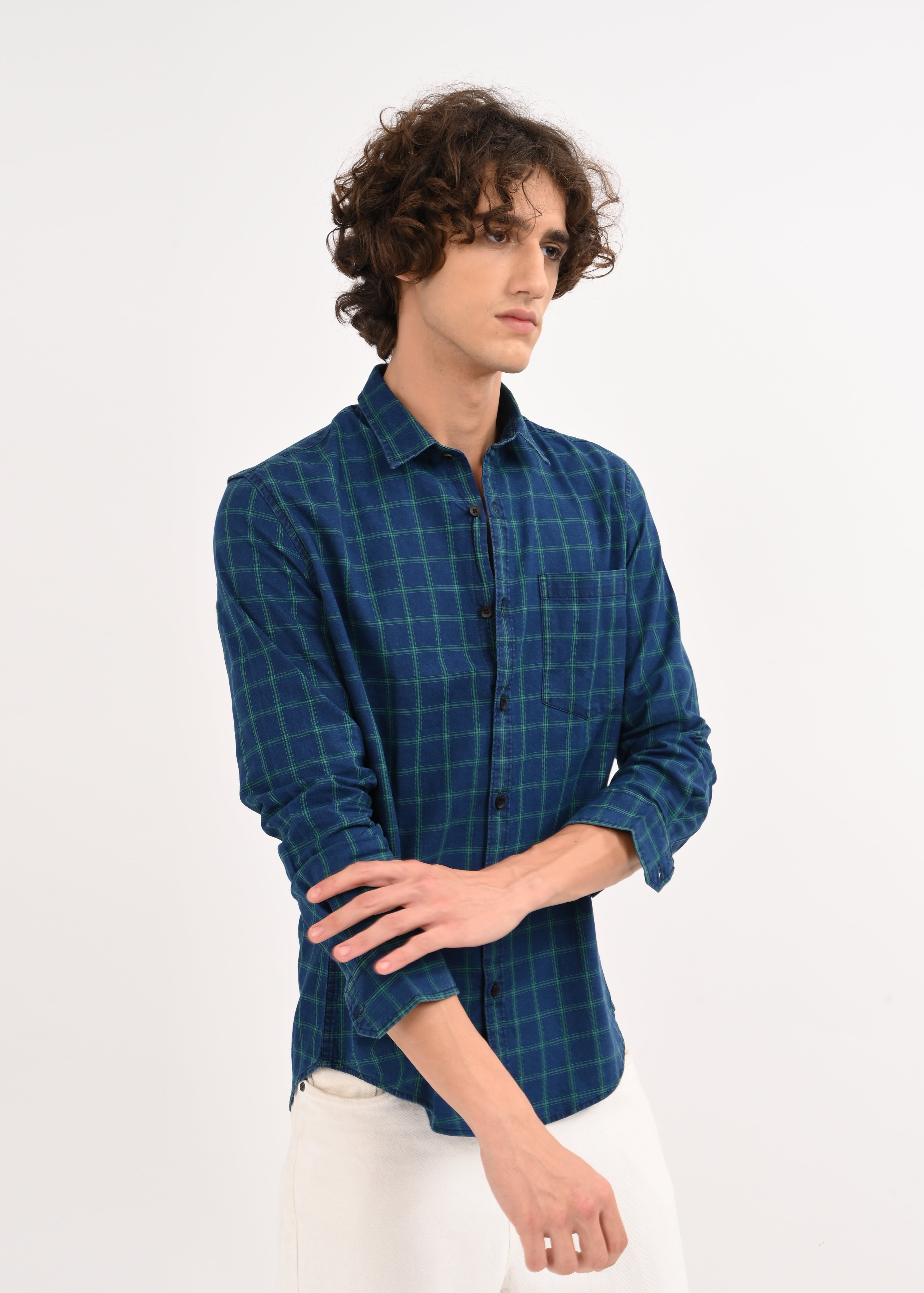 Men Navy Blue Shirt