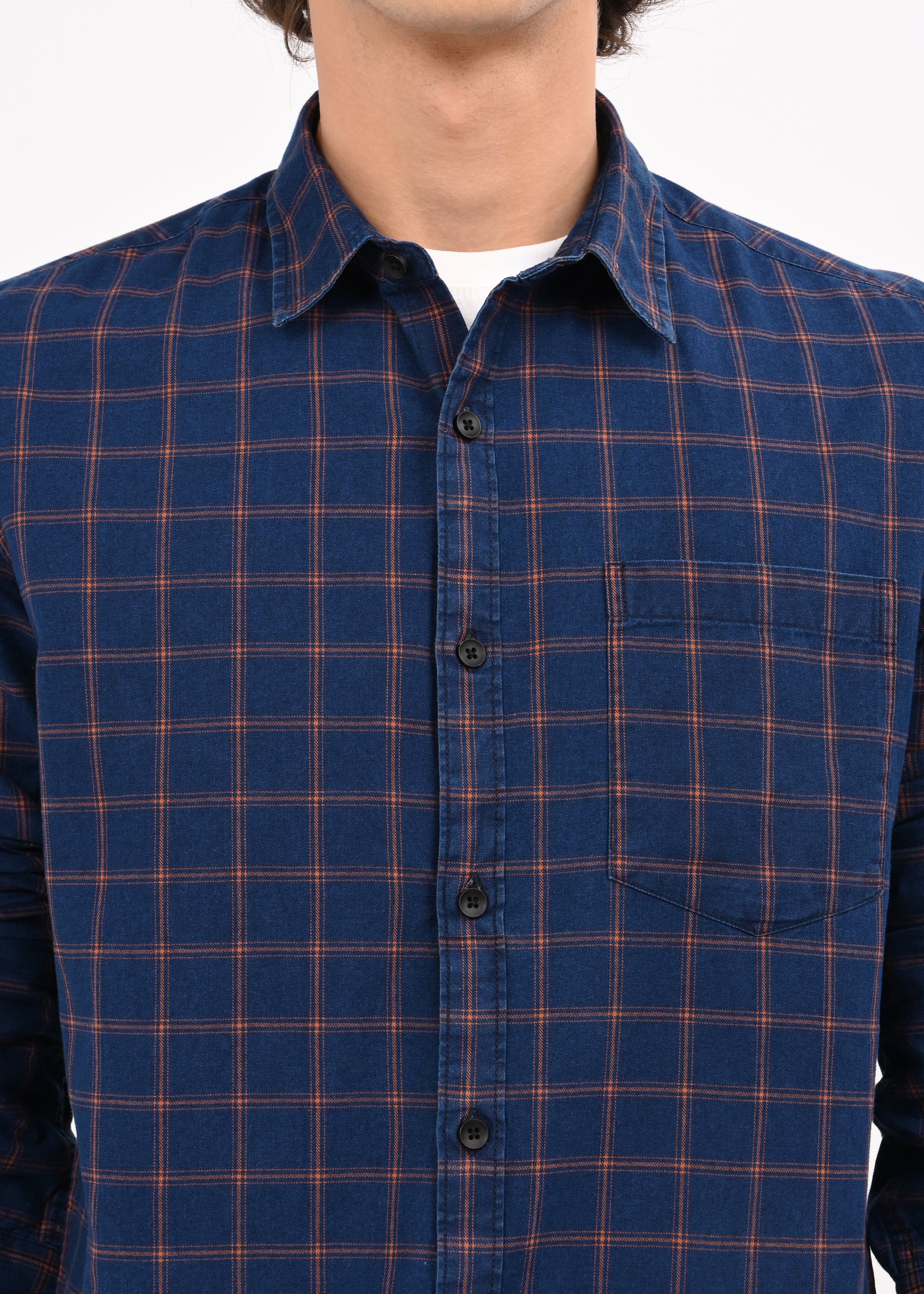 Men Navy Blue Shirt