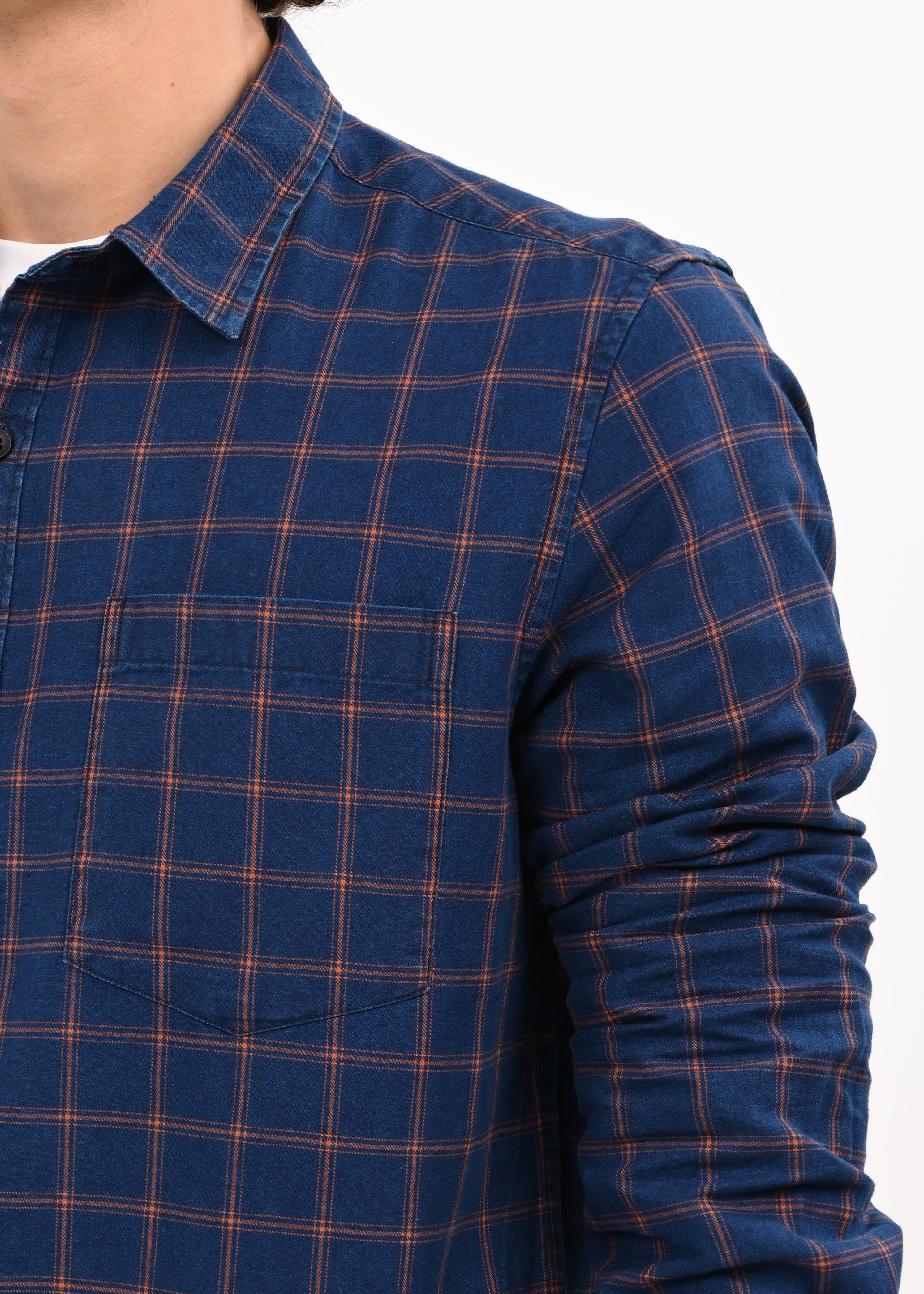 Men Navy Blue Shirt